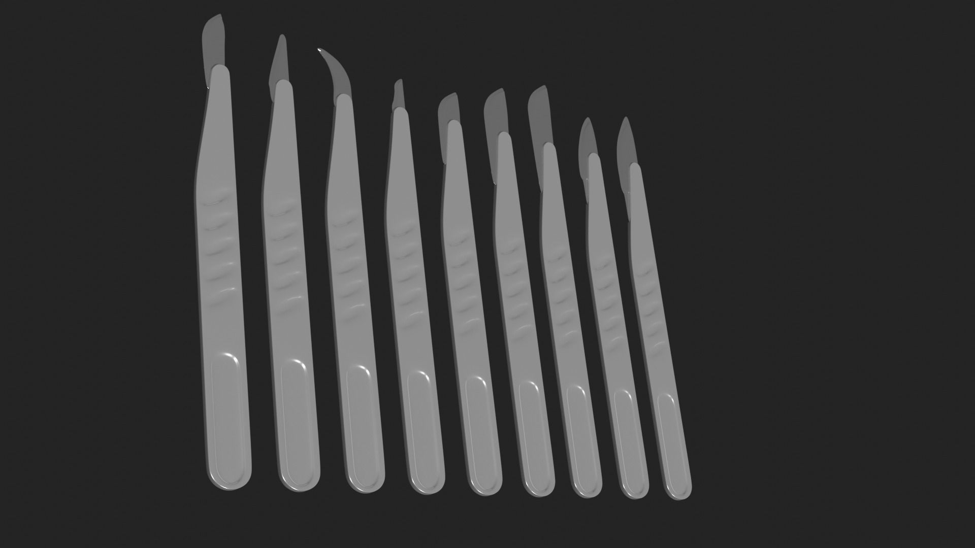 Scalpel Set High Quality 3D model_10