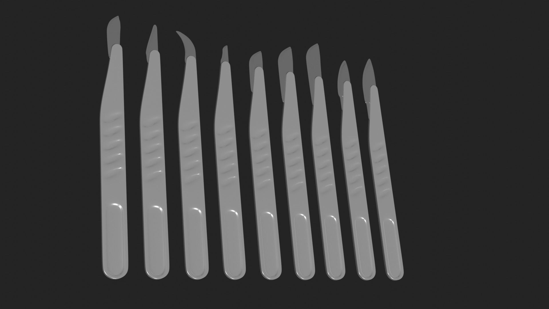 Scalpel Set High Quality 3D model_8
