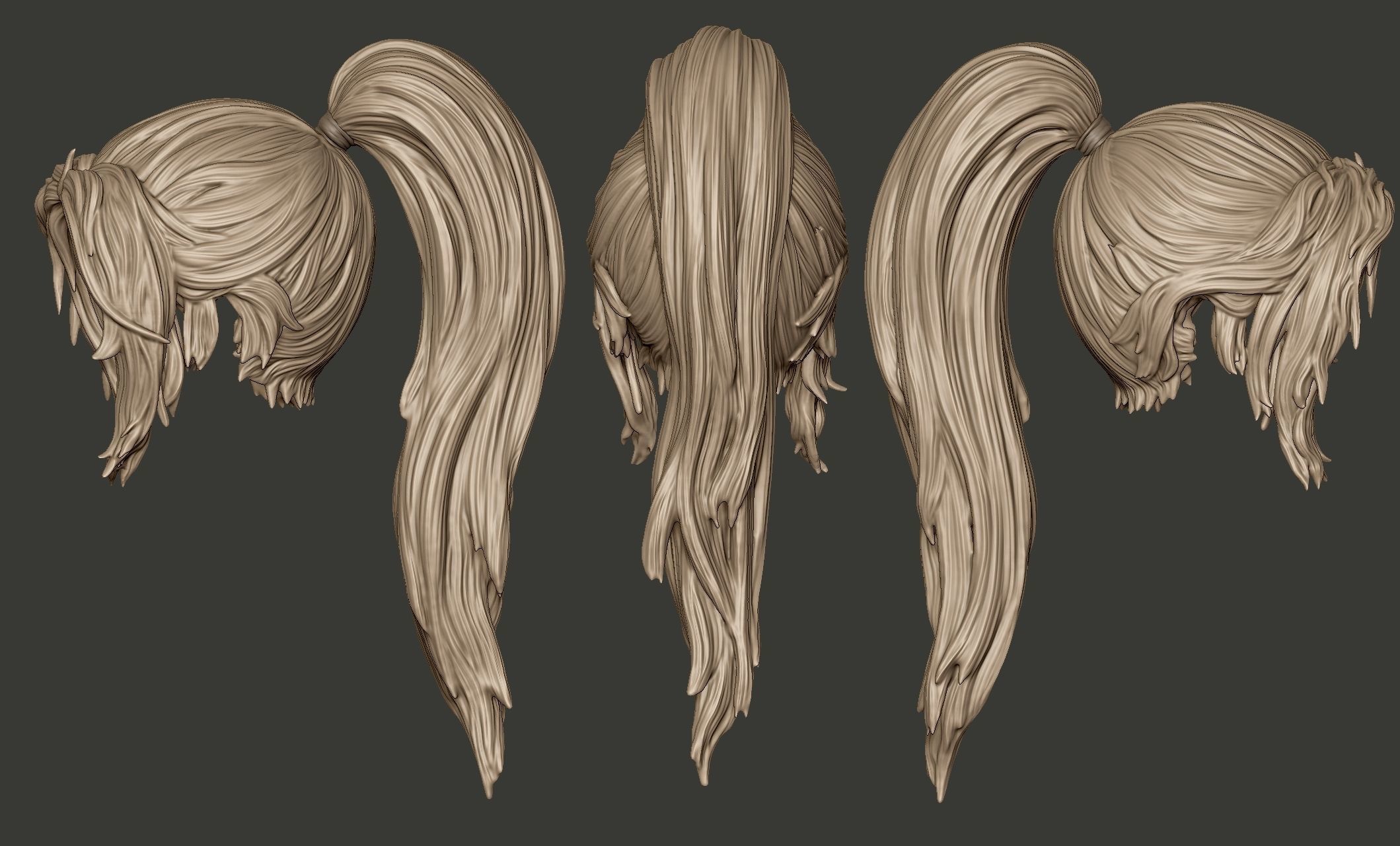 Detailed Hair Sculpt 04 3D print model_6