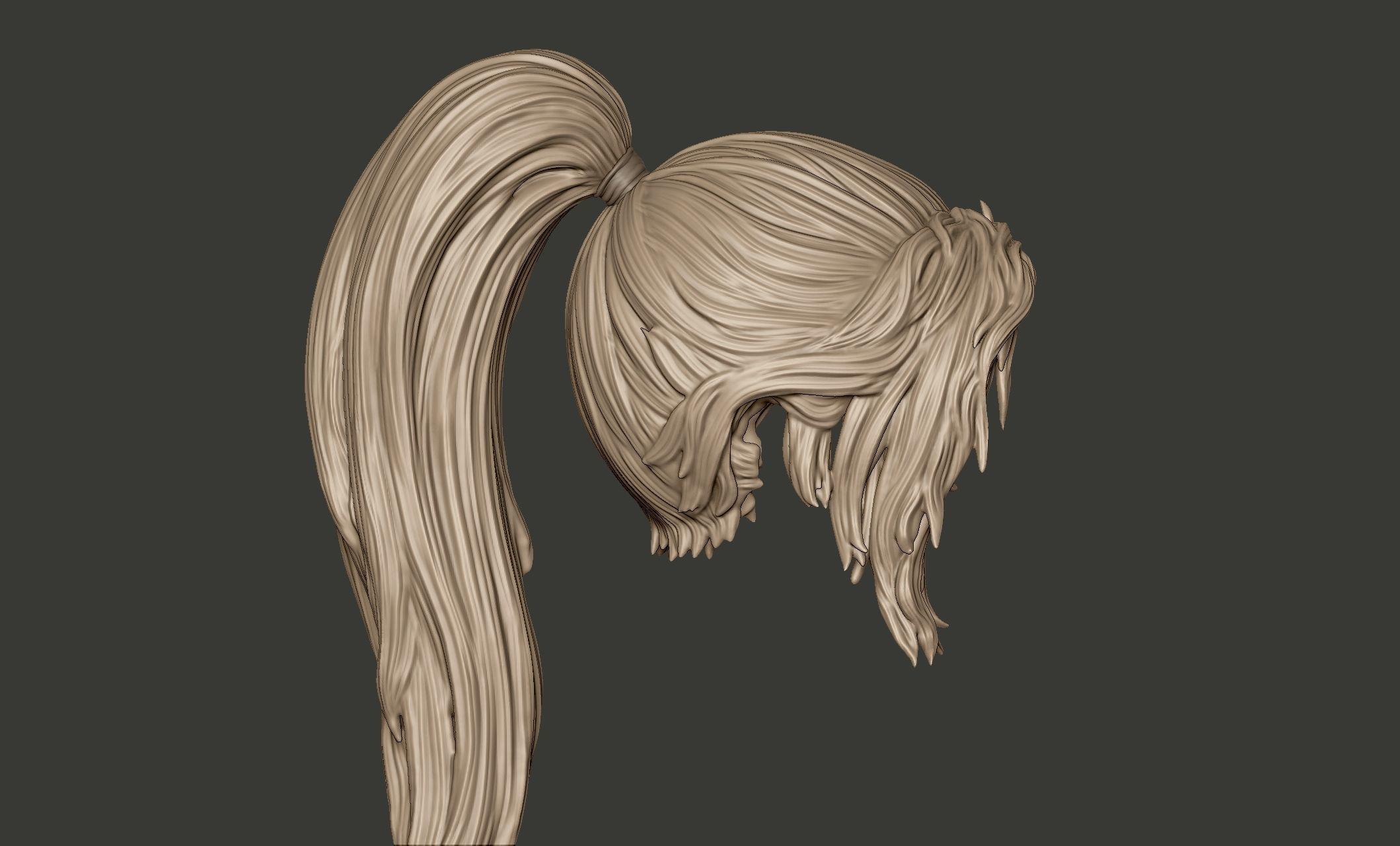 Detailed Hair Sculpt 04 3D print model_5