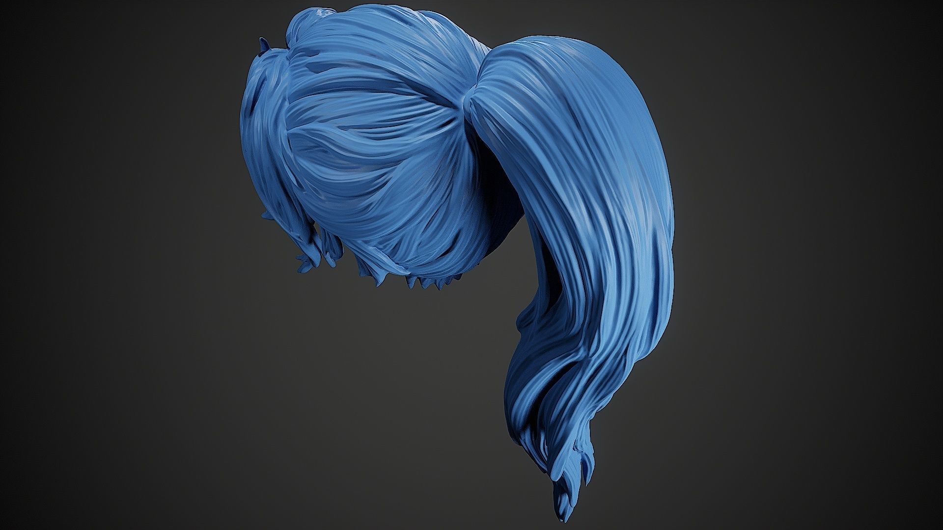 Detailed Hair Sculpt 04 3D print model_1