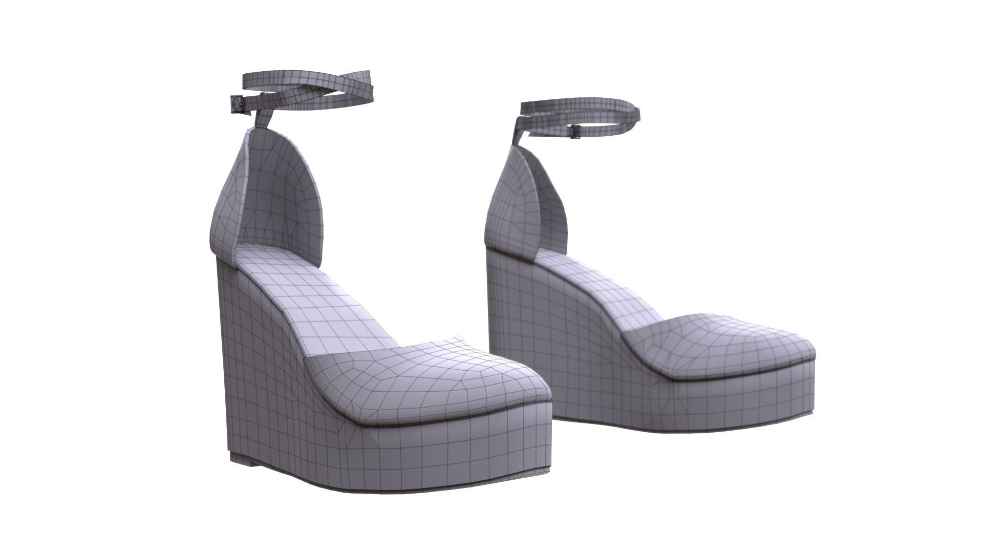 Shoes Low-poly 3D model_9