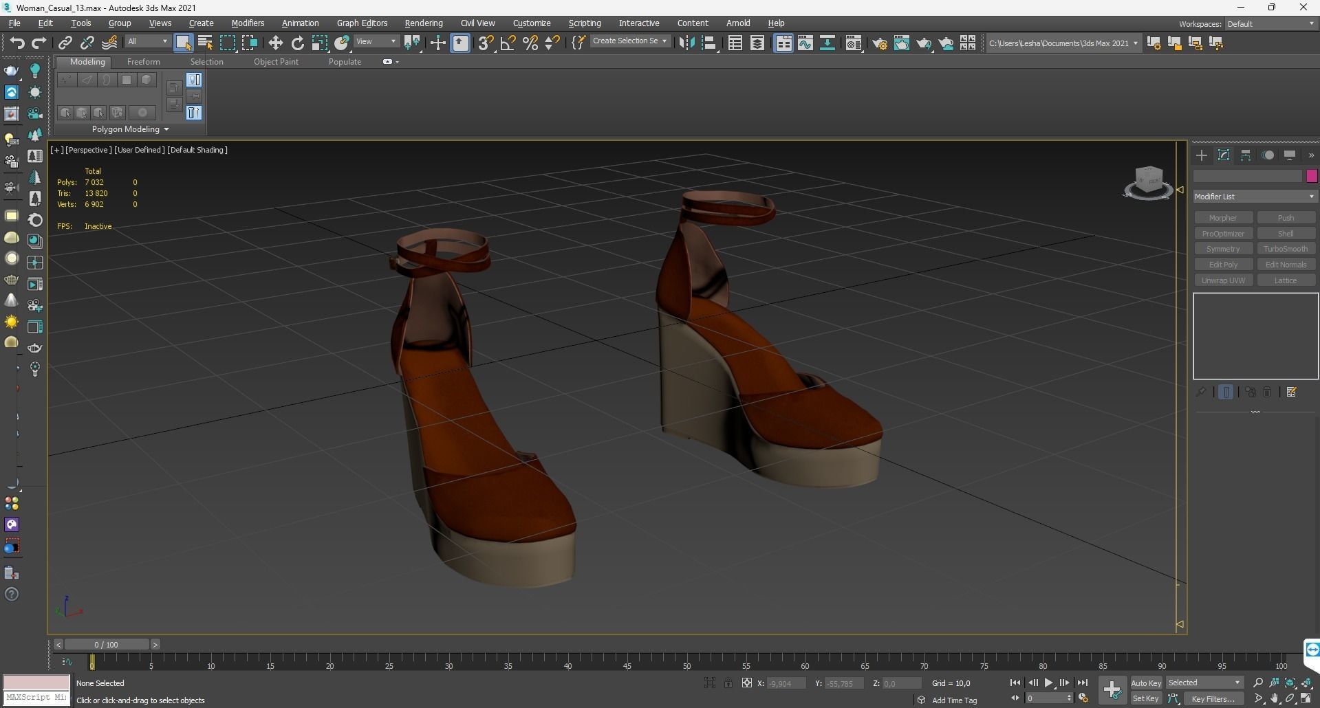 Shoes Low-poly 3D model_2