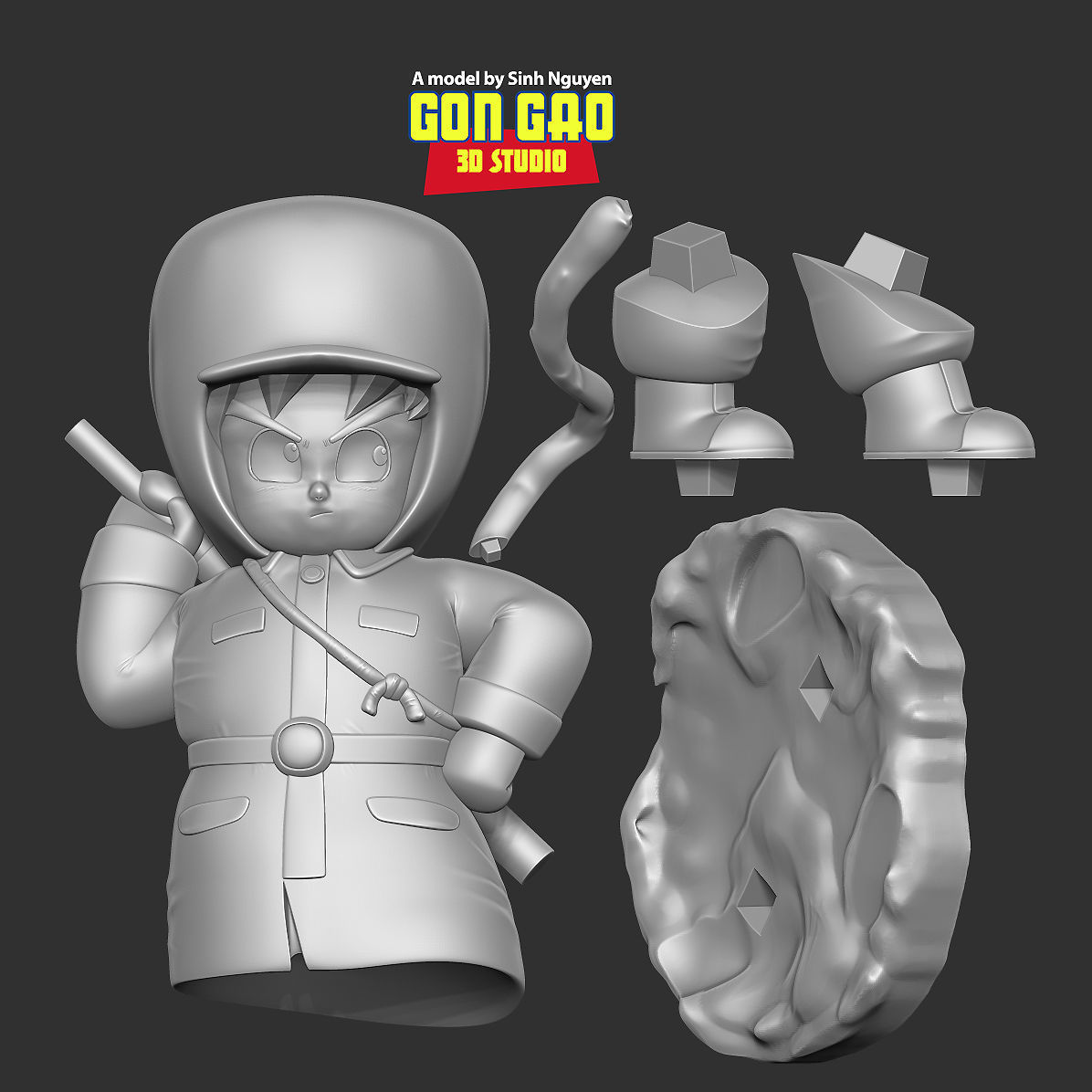 Kid Goku in Winter Outfit 3D print model_2