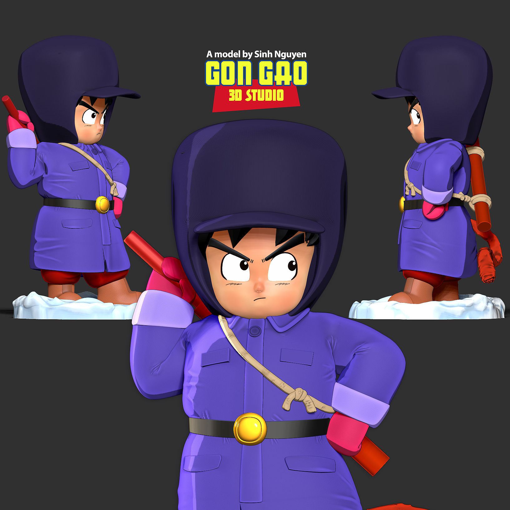 Kid Goku in Winter Outfit 3D print model_1