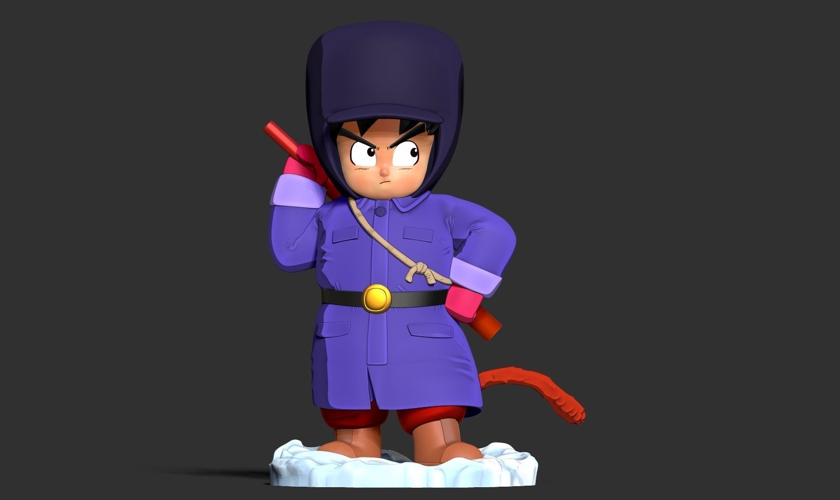 Kid Goku in Winter Outfit 3D print model_10