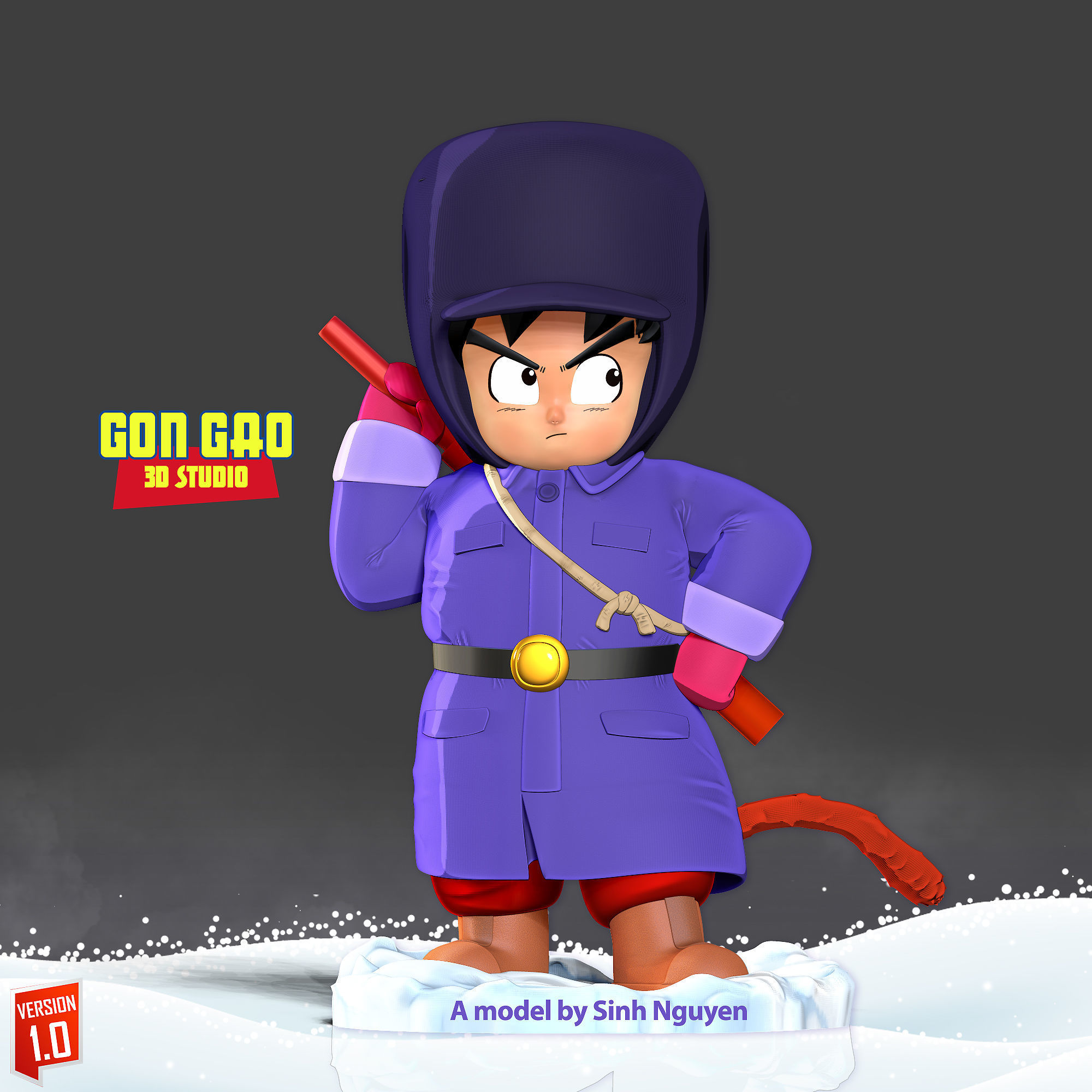 Kid Goku in Winter Outfit 3D print model_19