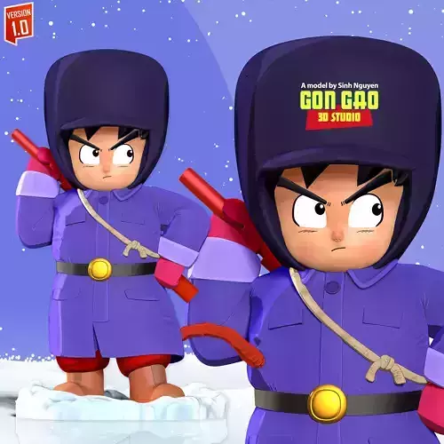 Kid Goku in Winter Outfit 3D print model