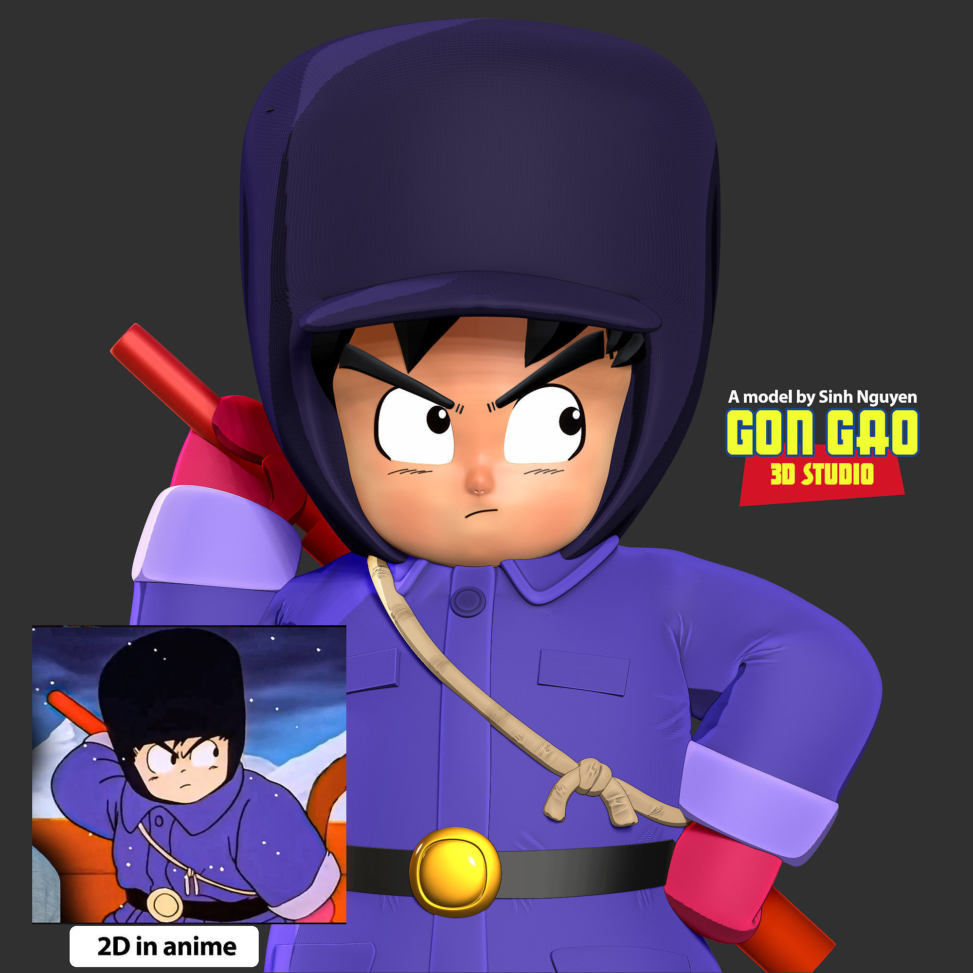 Kid Goku in Winter Outfit 3D print model_5