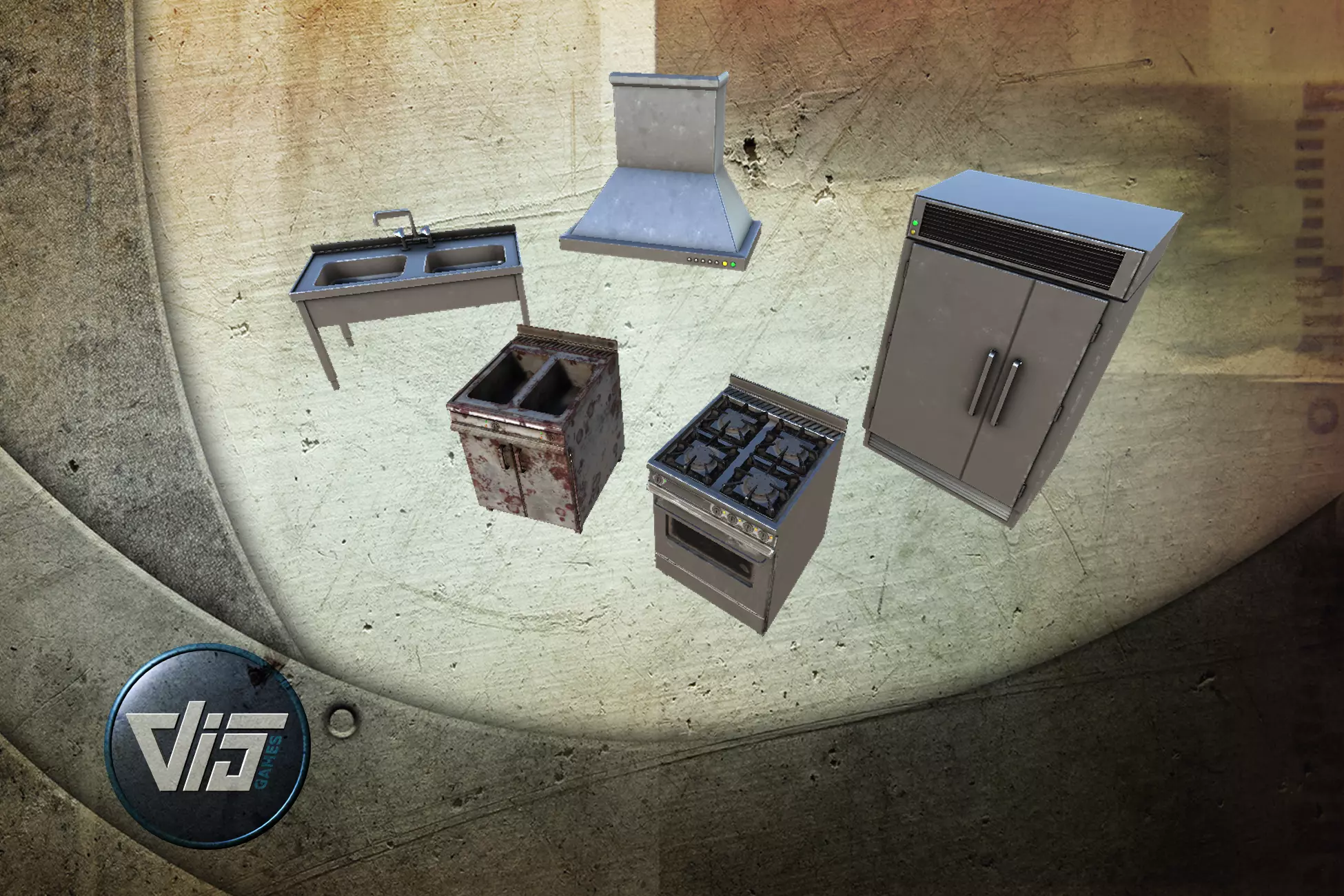 Gastronomic Kitchen Props Collection HQ - PBR Low-poly 3D model_0