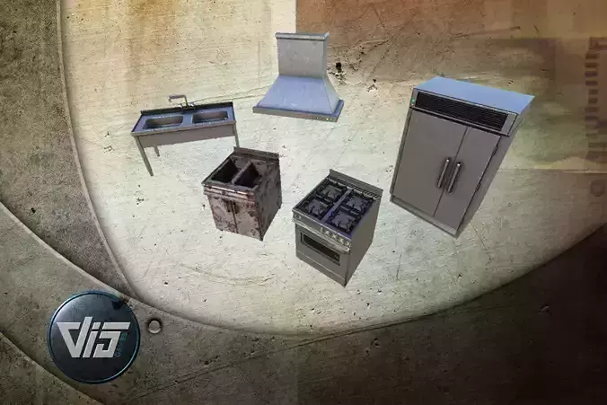 Gastronomic Kitchen Props Collection HQ - PBR