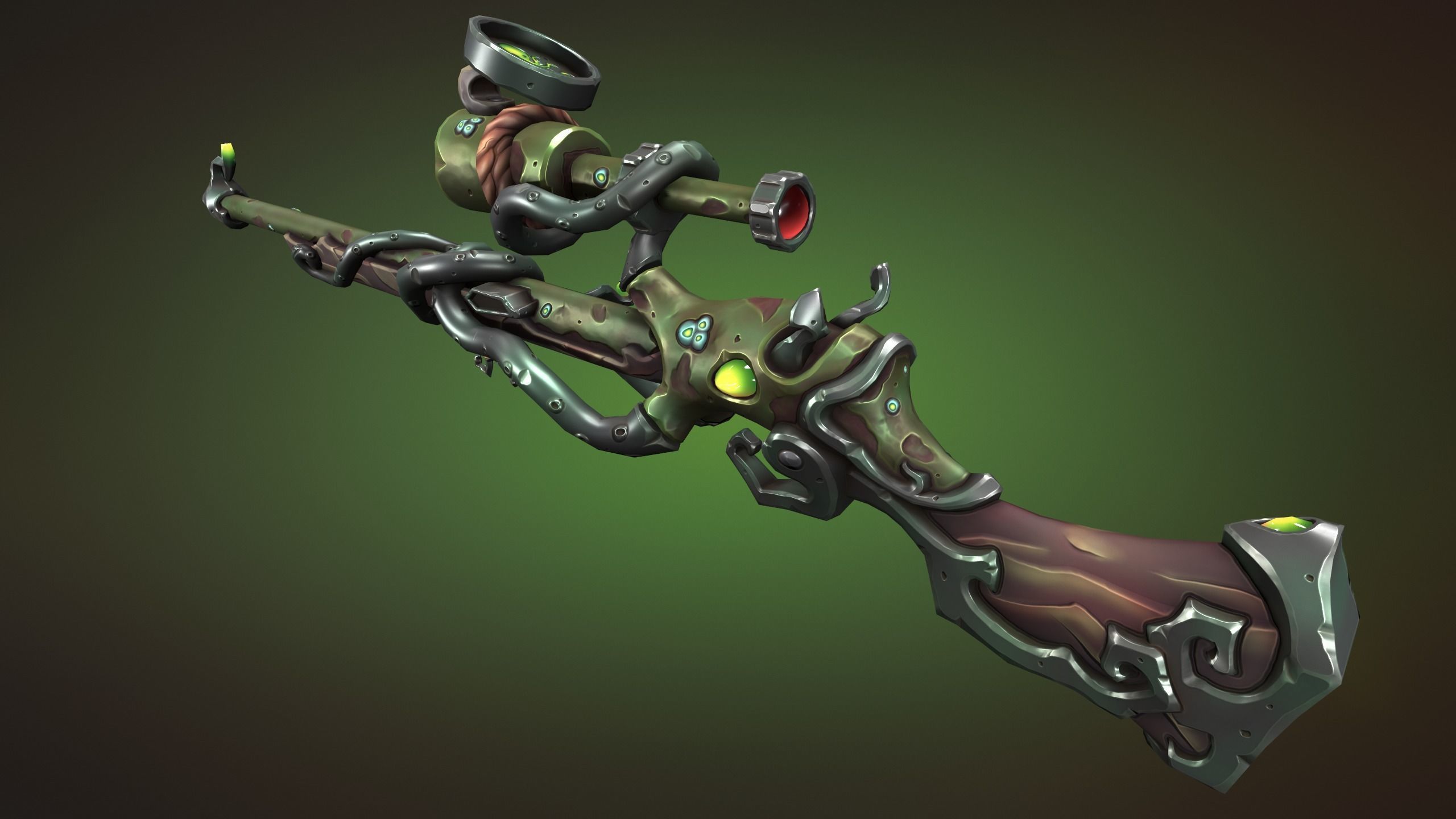 Octupus sniper rifle Low-poly 3D model_12