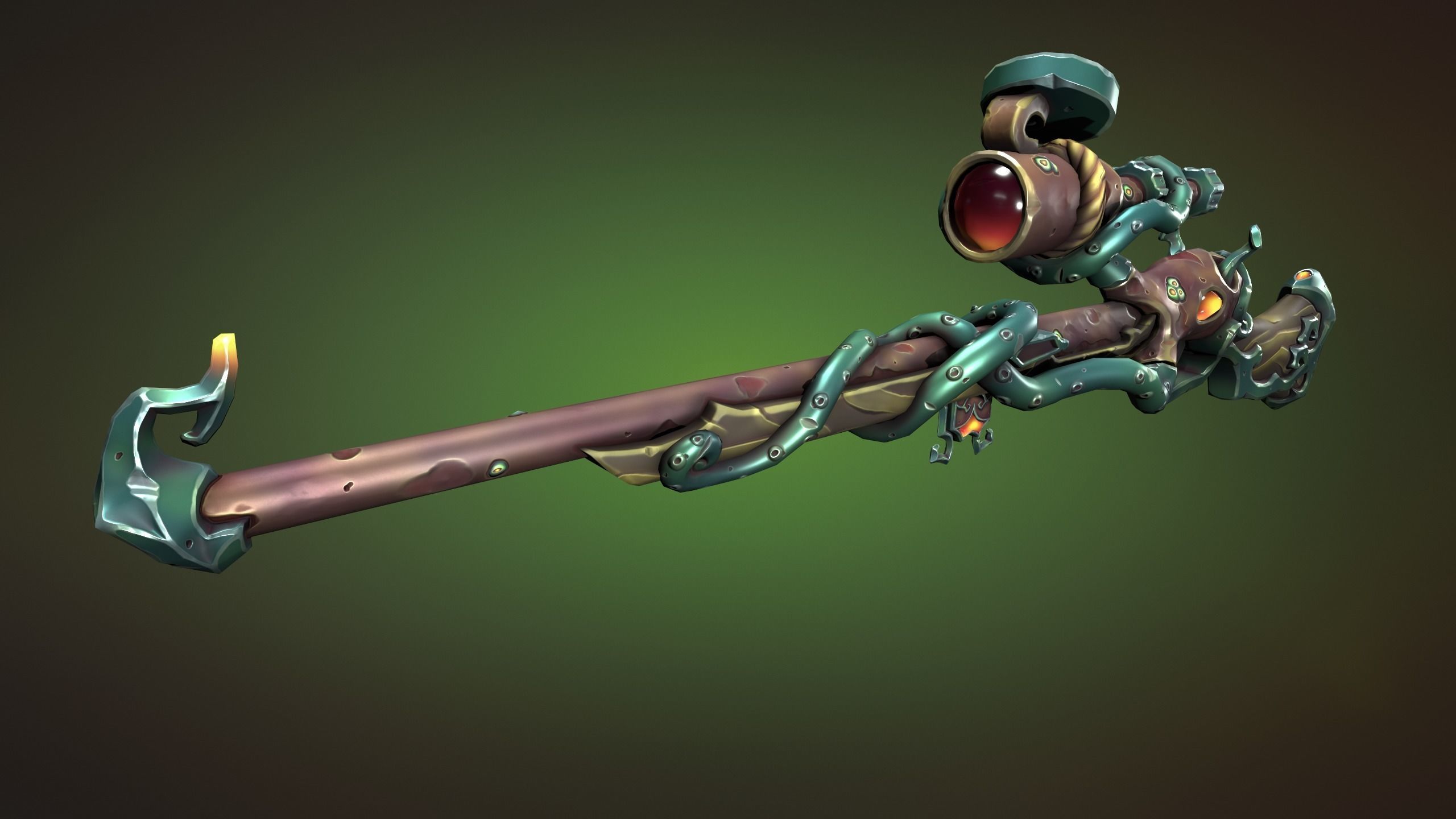 Octupus sniper rifle Low-poly 3D model_11
