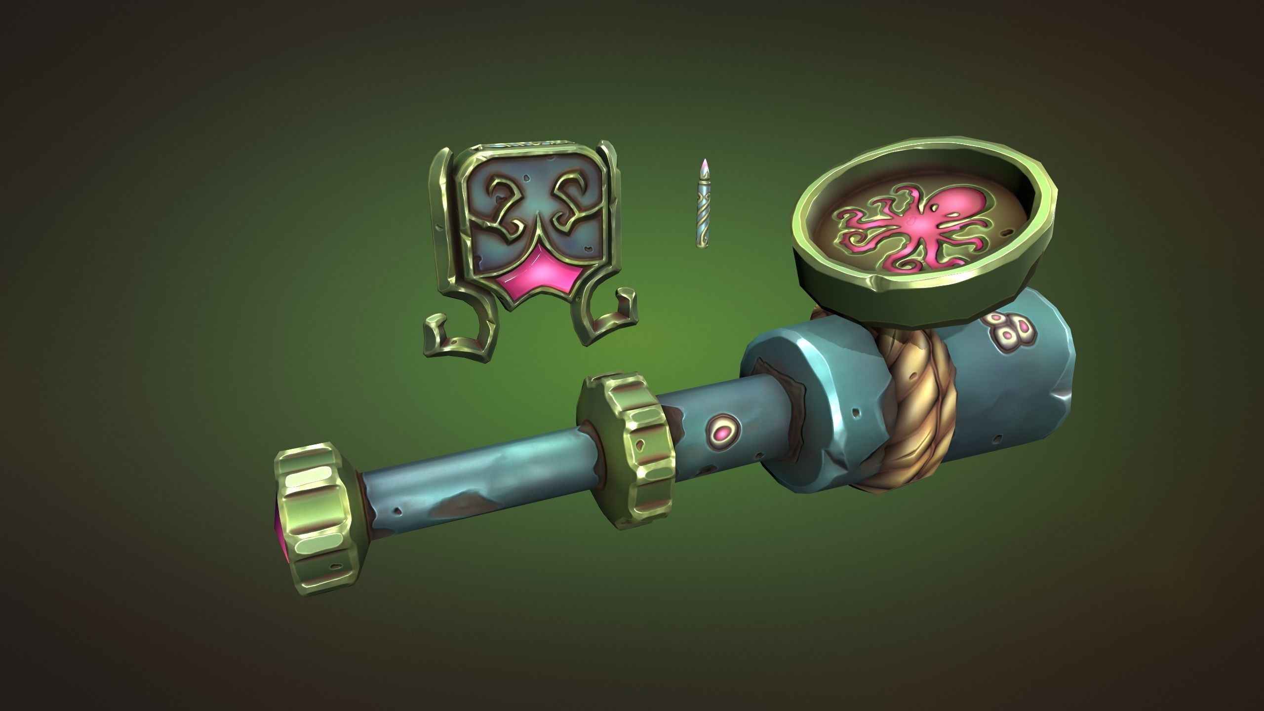 Octupus sniper rifle Low-poly 3D model_15