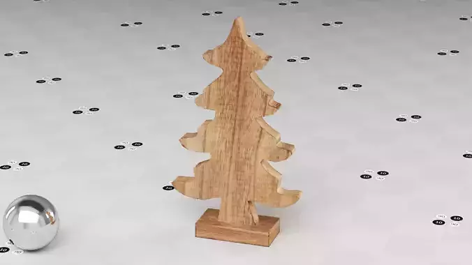 Christmas Tree Stylized Wooden Decation Low-poly 3D model