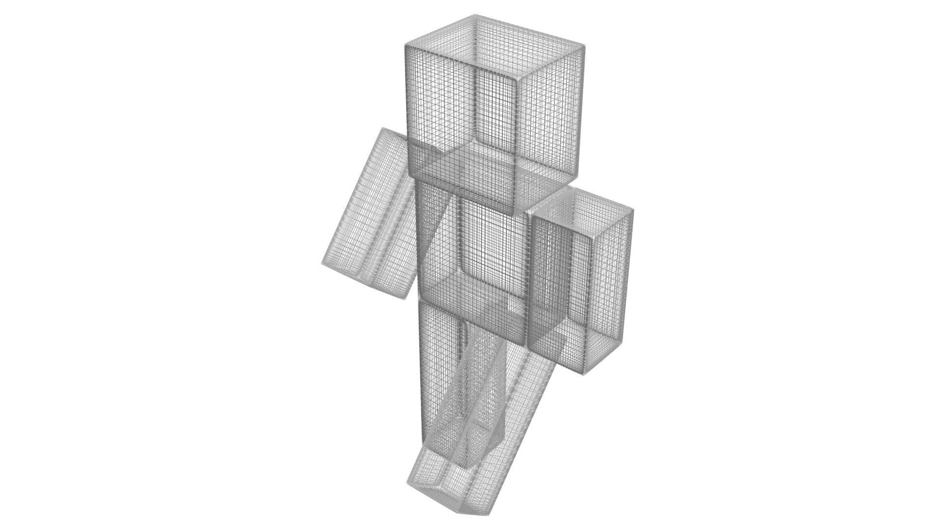 Walking Minecraft Steve 3D model_25