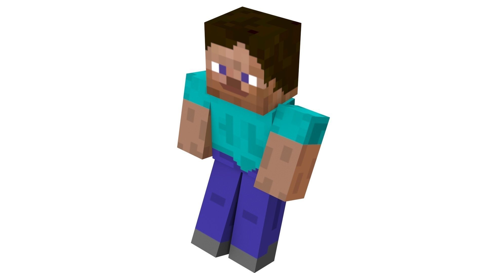 Walking Minecraft Steve 3D model_2
