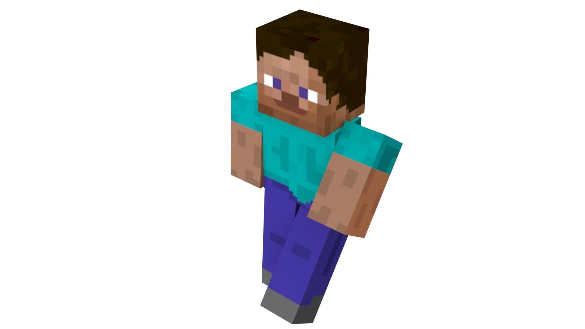 Walking Minecraft Steve 3D model_8