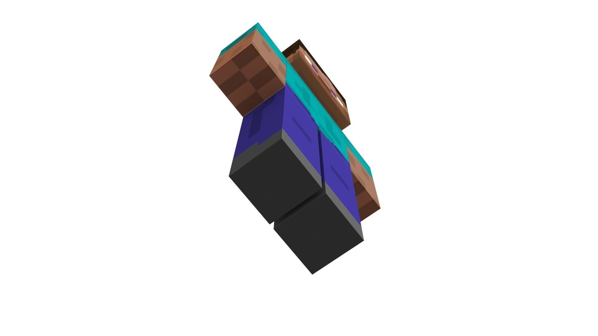 Walking Minecraft Steve 3D model_15