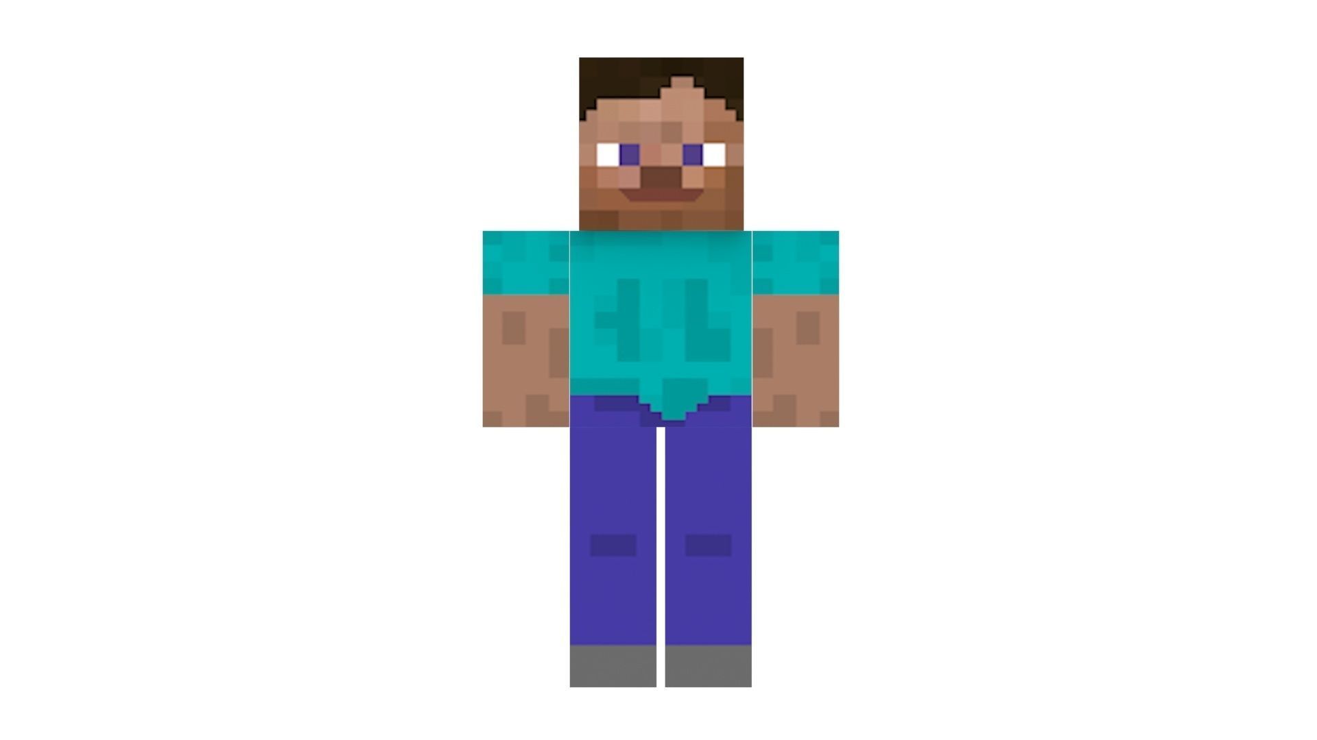 Walking Minecraft Steve 3D model_18