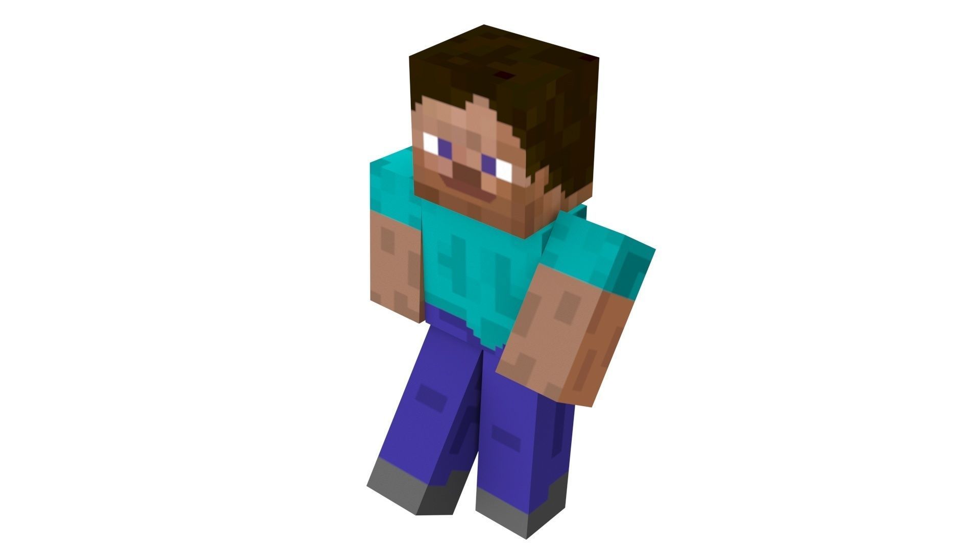 Walking Minecraft Steve 3D model_3