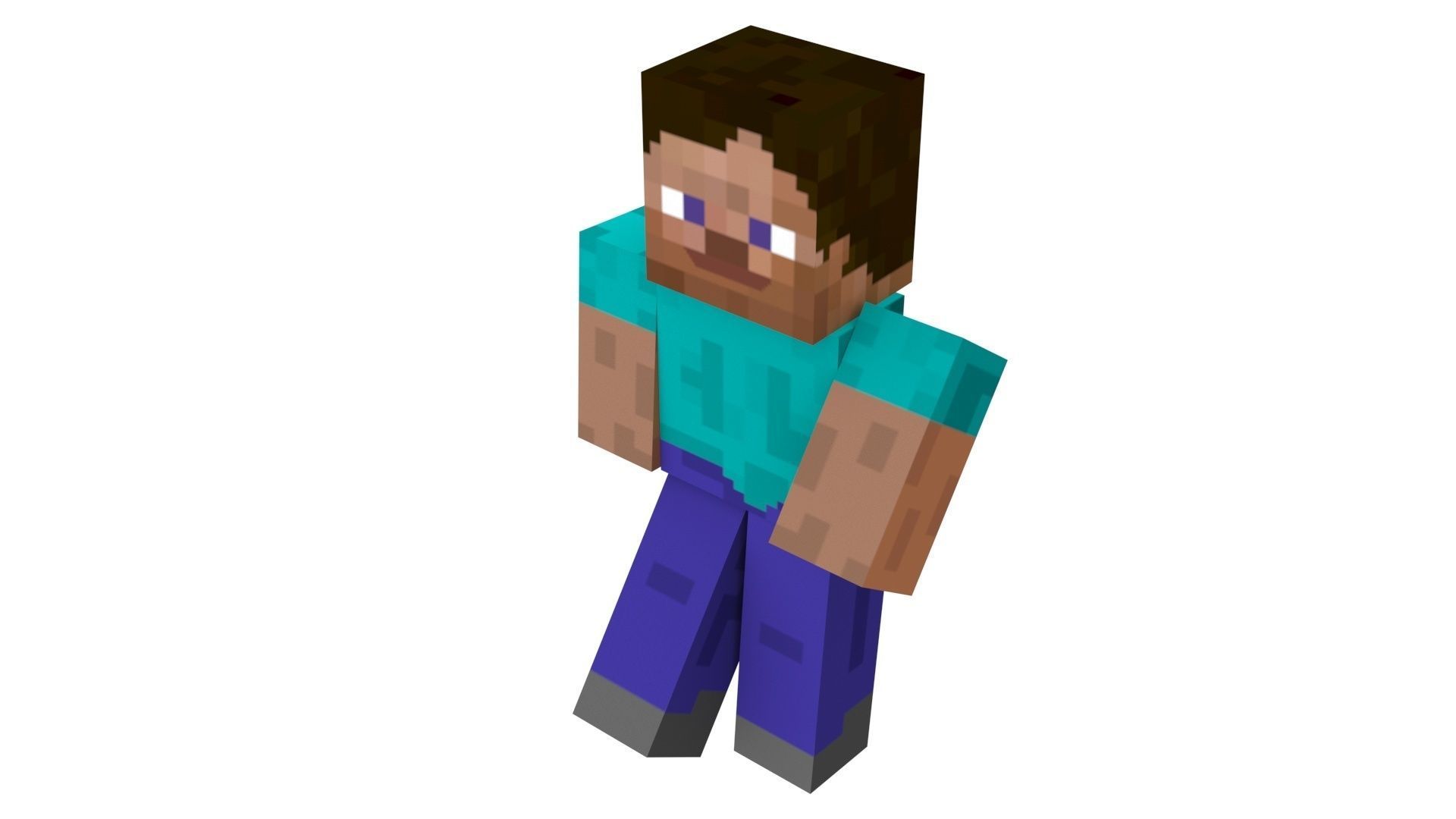 Walking Minecraft Steve 3D model_5