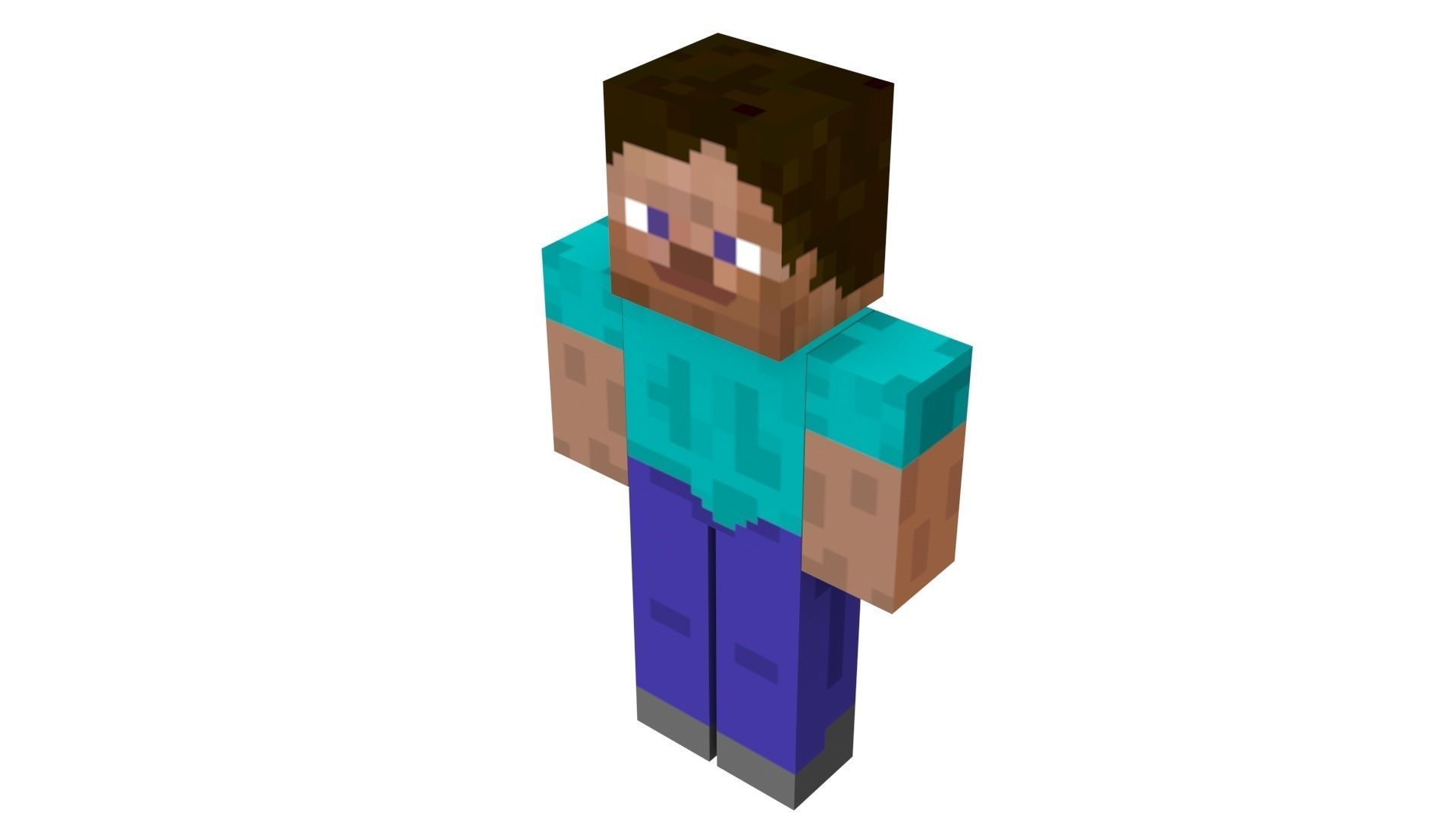 Walking Minecraft Steve 3D model_9