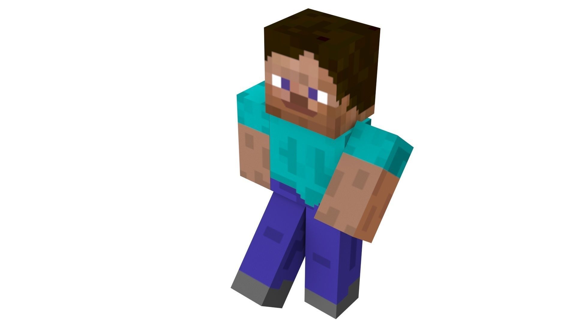 Walking Minecraft Steve 3D model_4