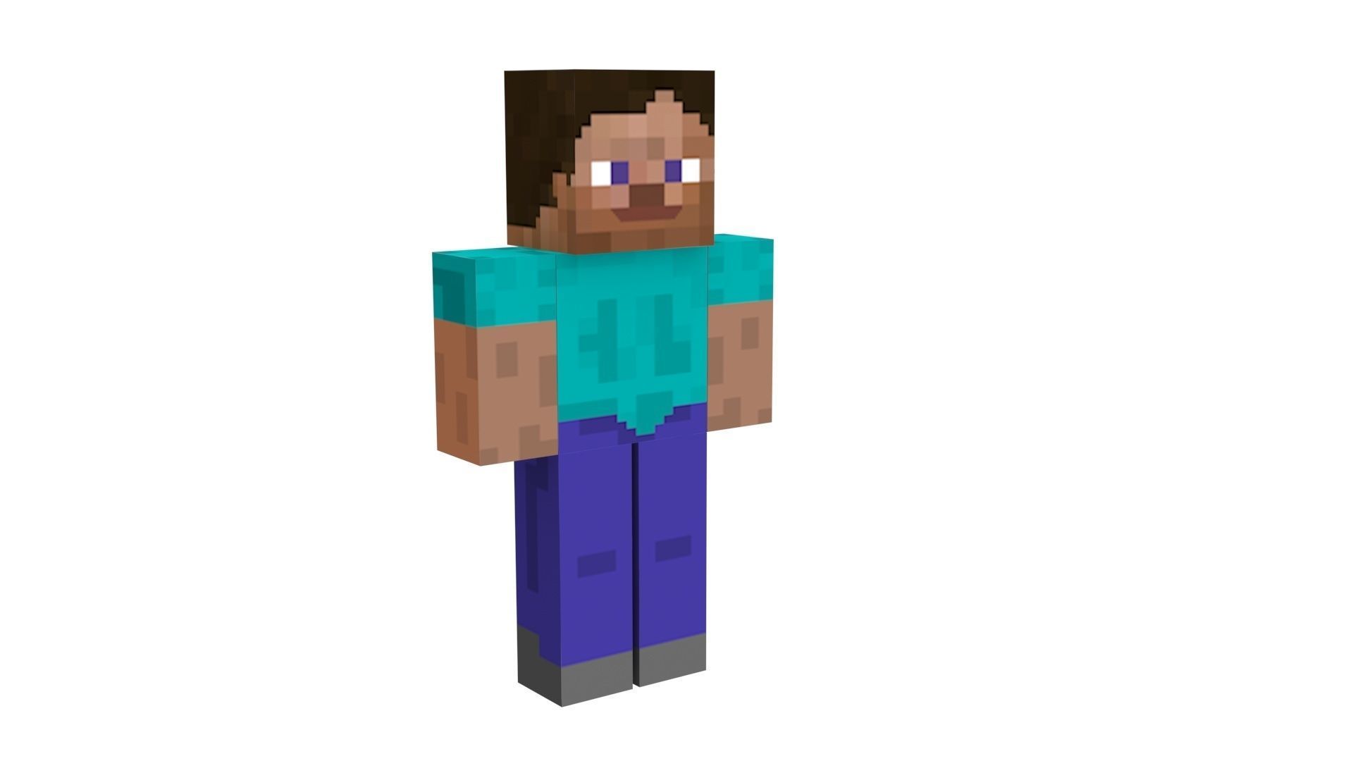 Walking Minecraft Steve 3D model_14