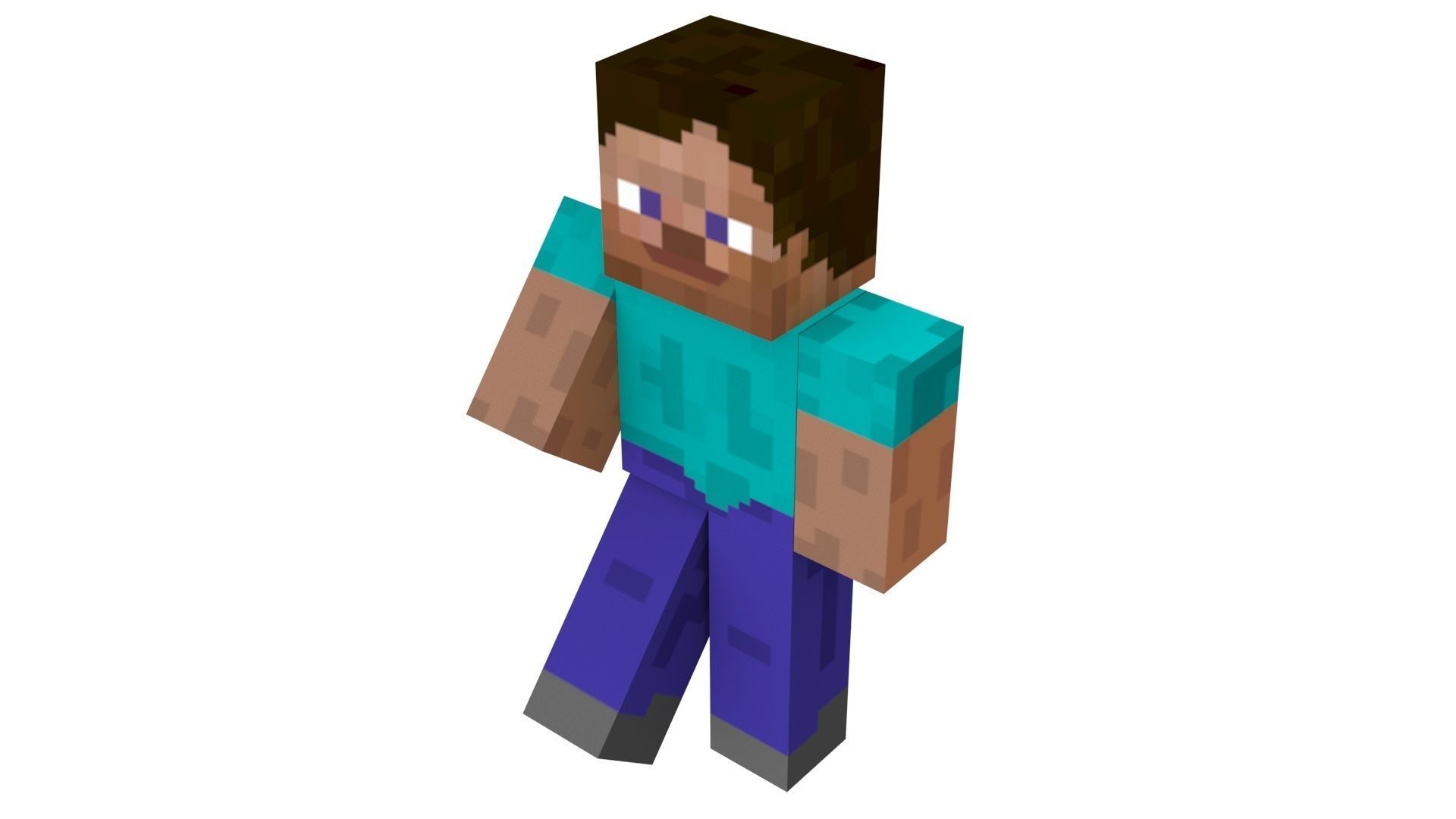 Walking Minecraft Steve 3D model_6