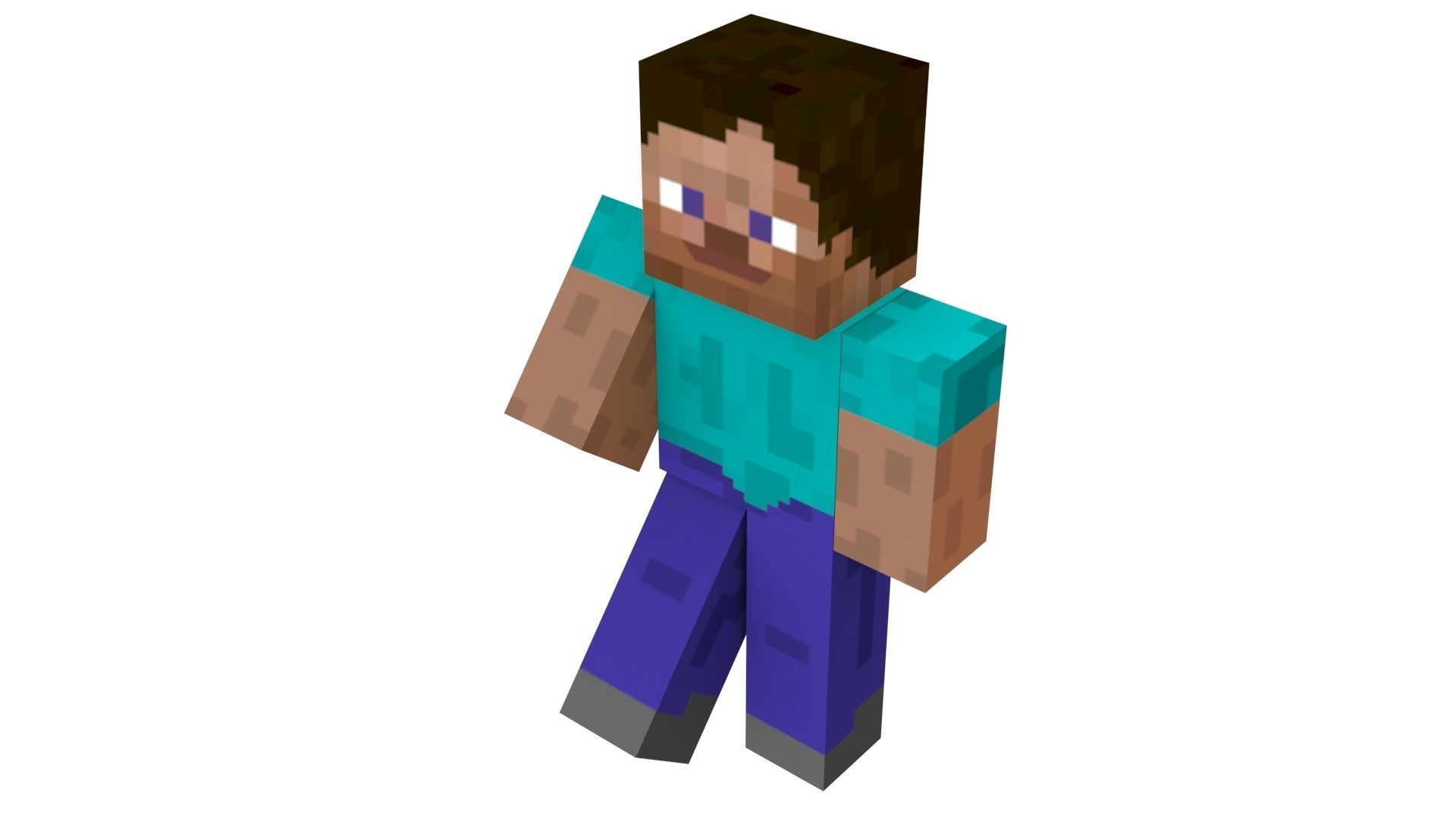 Walking Minecraft Steve 3D model_7