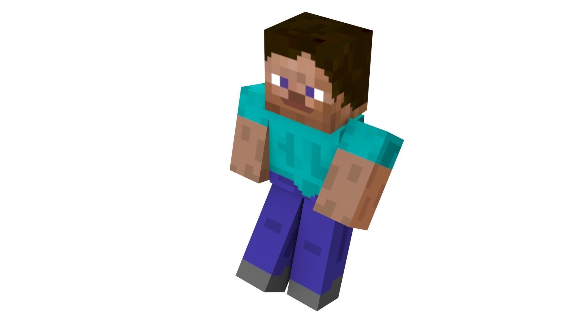 Walking Minecraft Steve 3D model_1