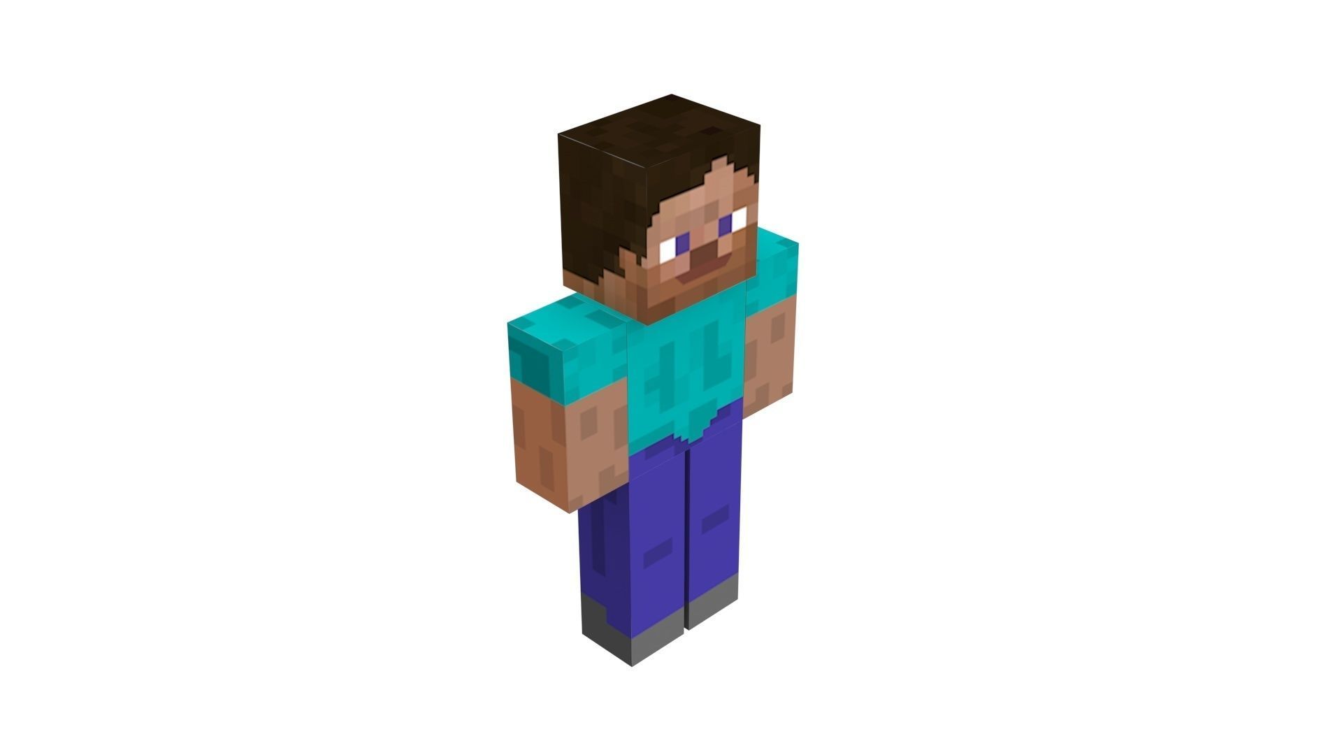 Walking Minecraft Steve 3D model_10