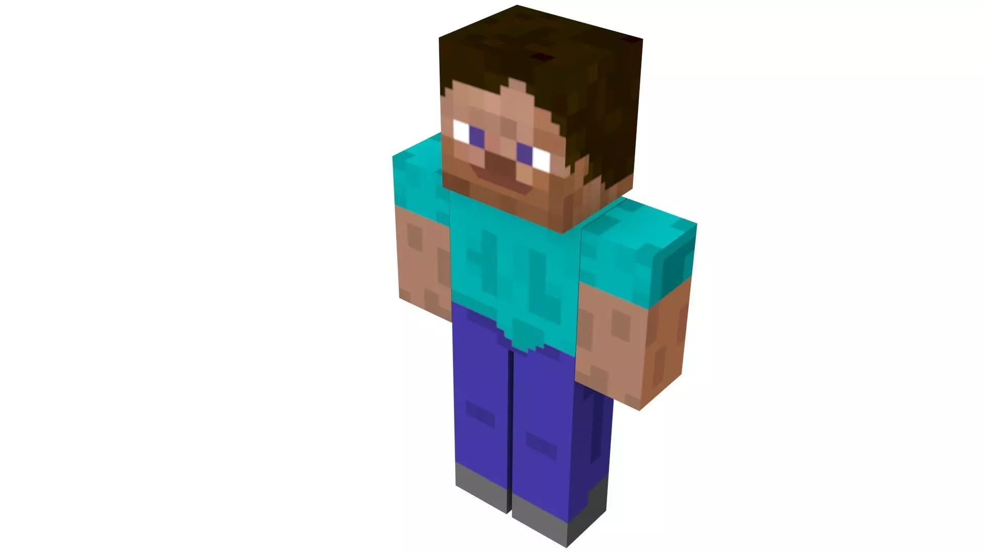 Walking Minecraft Steve 3D model_0