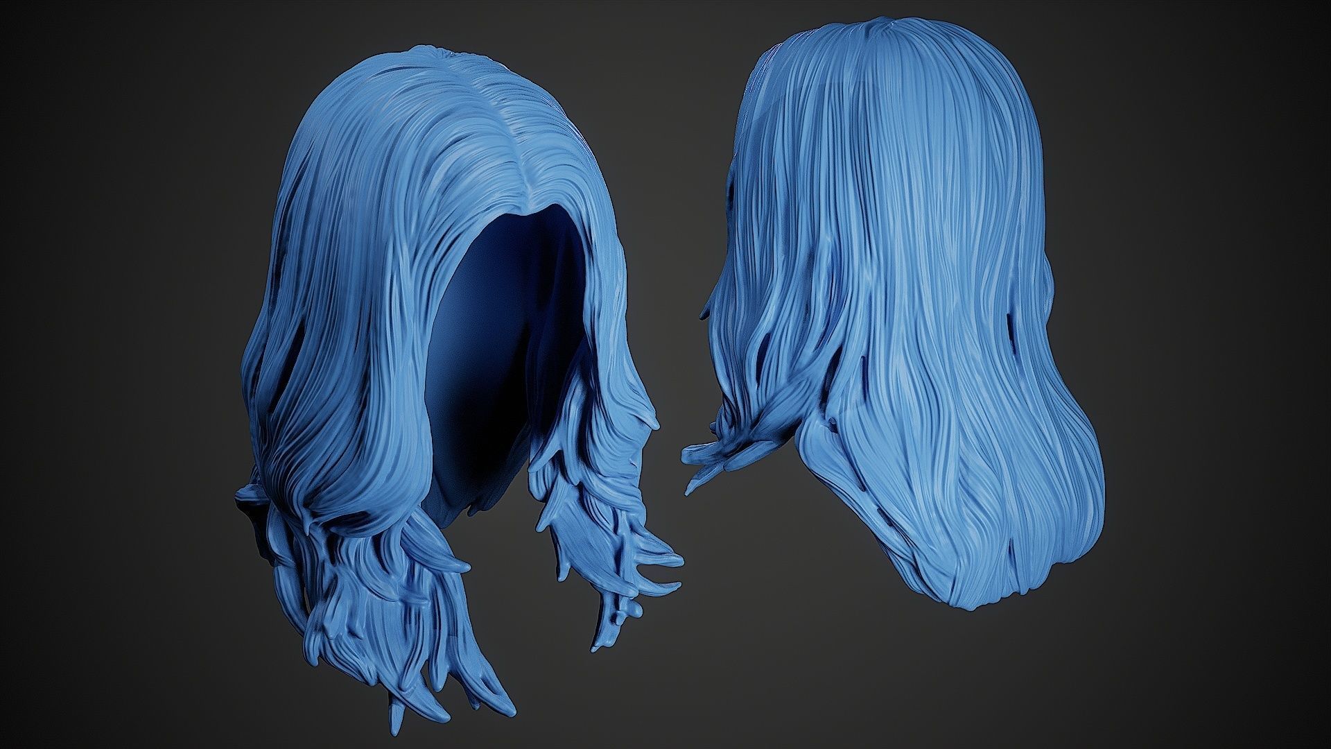 Detailed Hair Sculpt 06 3D print model_1
