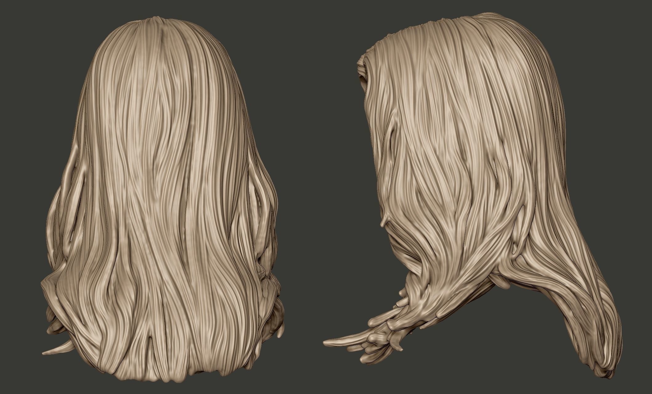 Detailed Hair Sculpt 06 3D print model_6