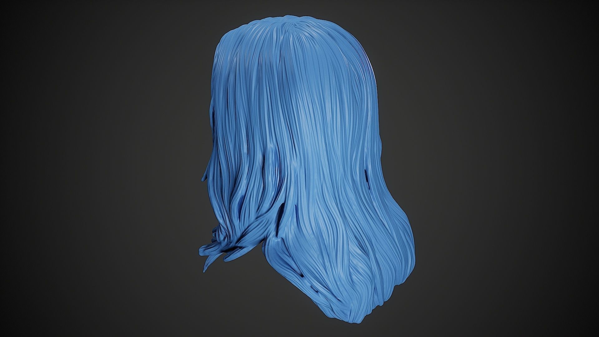 Detailed Hair Sculpt 06 3D print model_4
