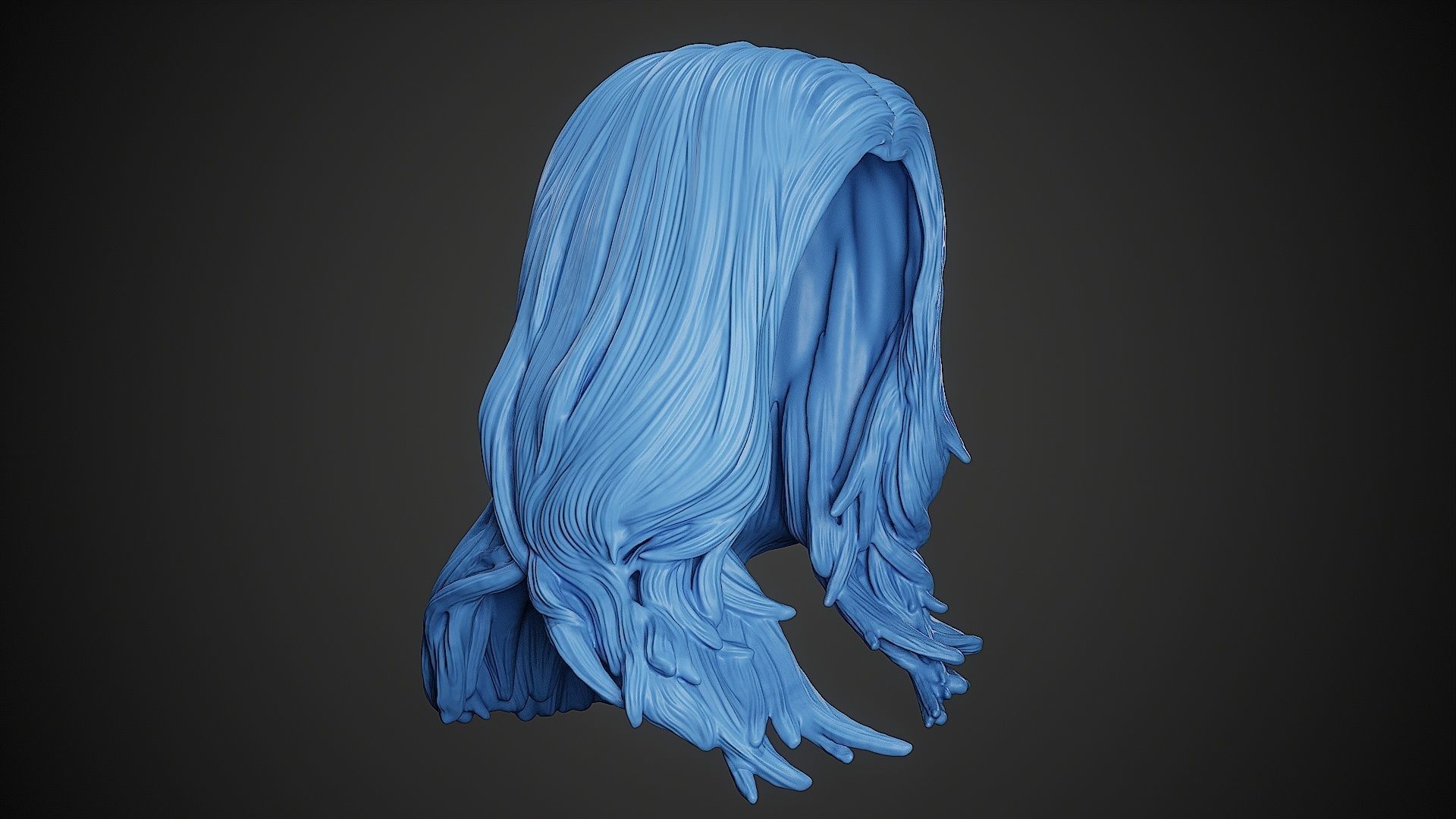Detailed Hair Sculpt 06 3D print model_2