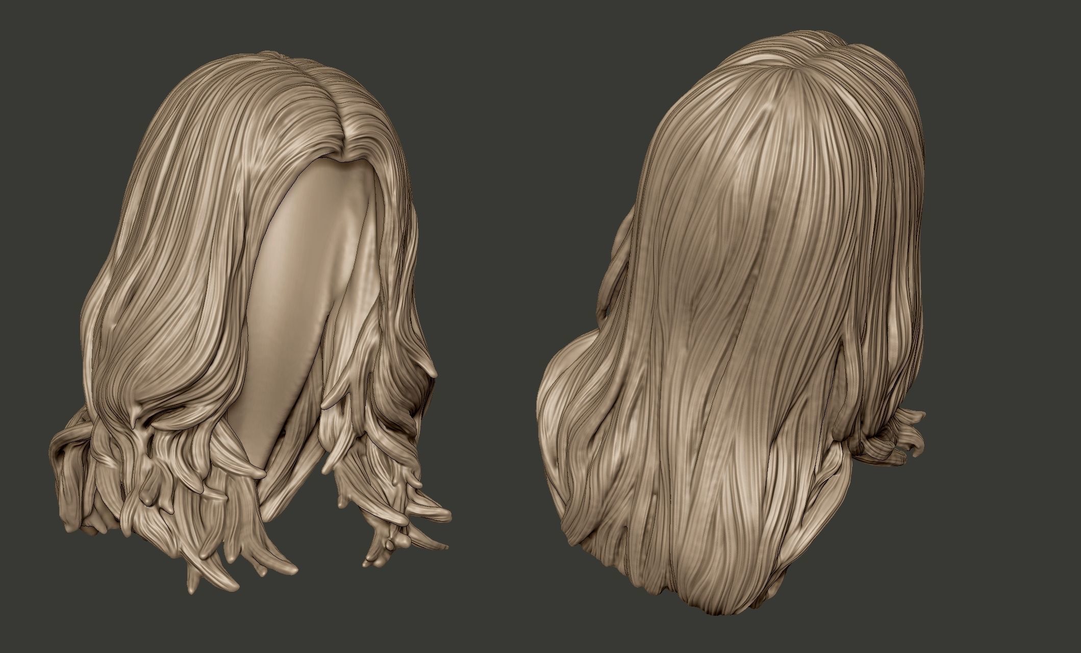 Detailed Hair Sculpt 06 3D print model_7