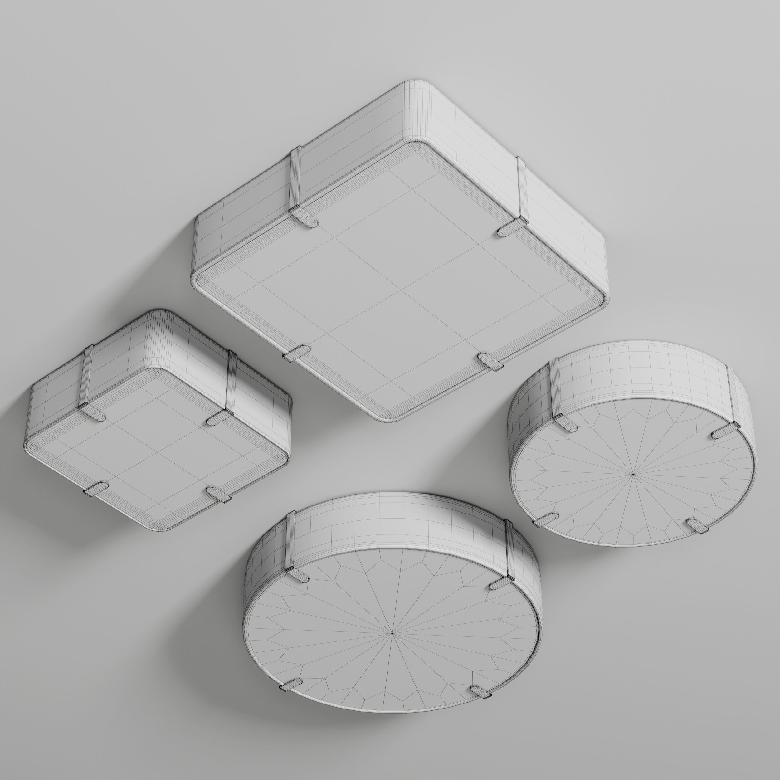 Elba Square - Elba Round ceiling light Low-poly 3D model_3