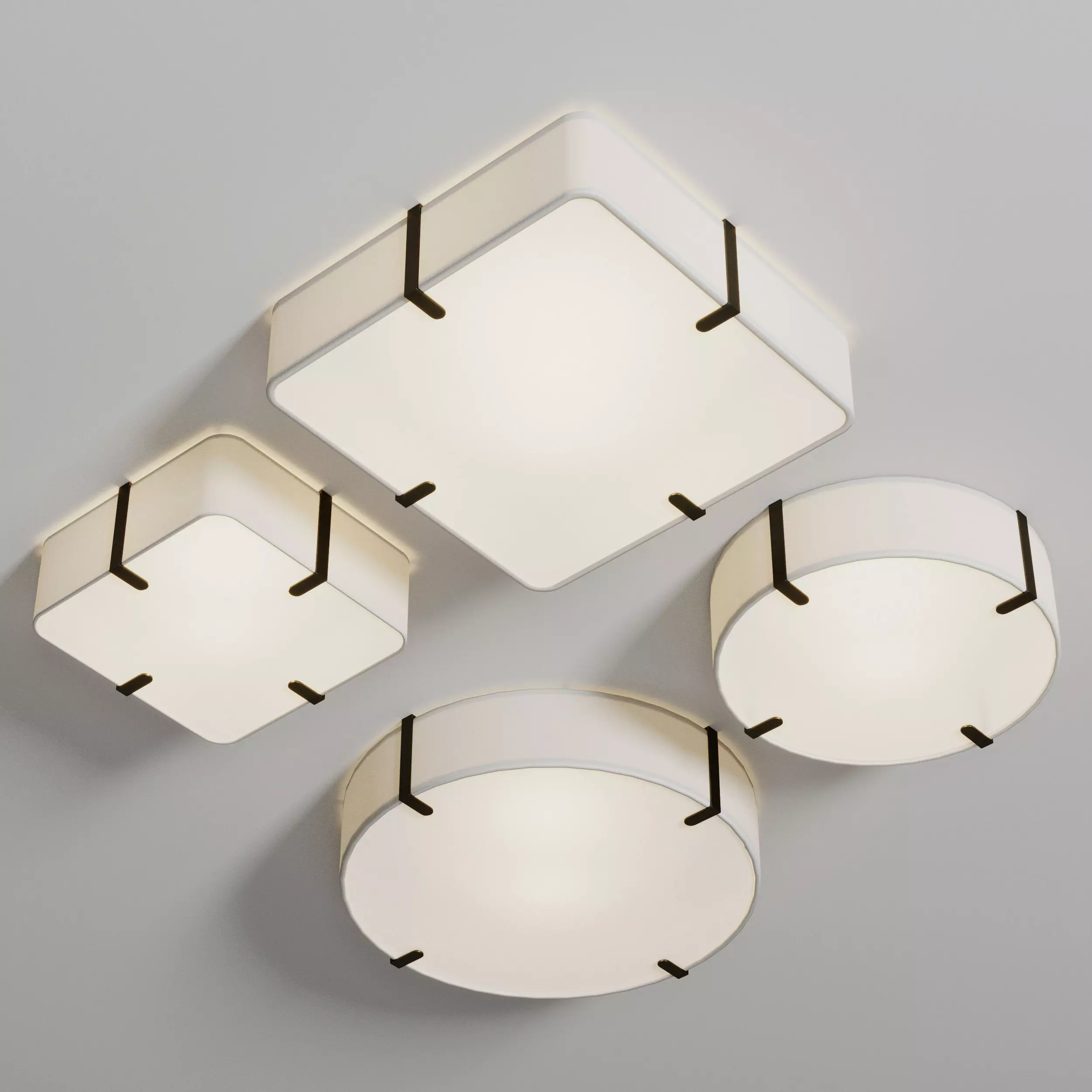 Elba Square - Elba Round ceiling light Low-poly 3D model_0