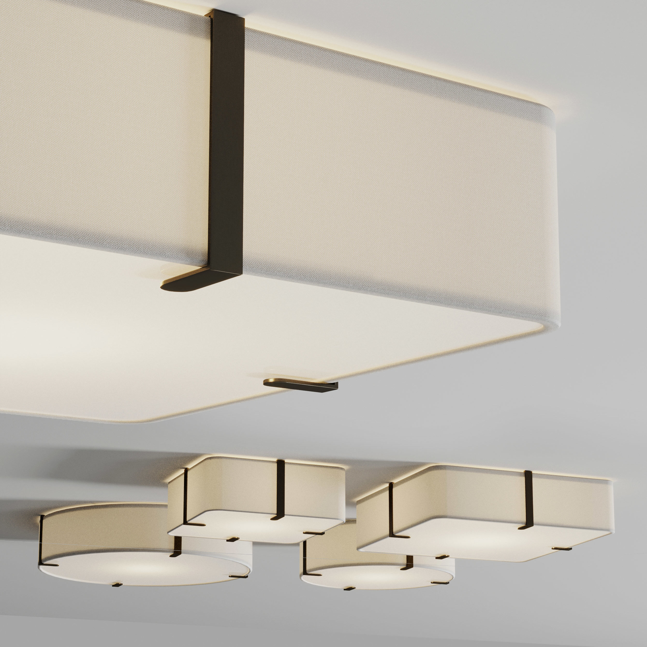 Elba Square - Elba Round ceiling light Low-poly 3D model_2