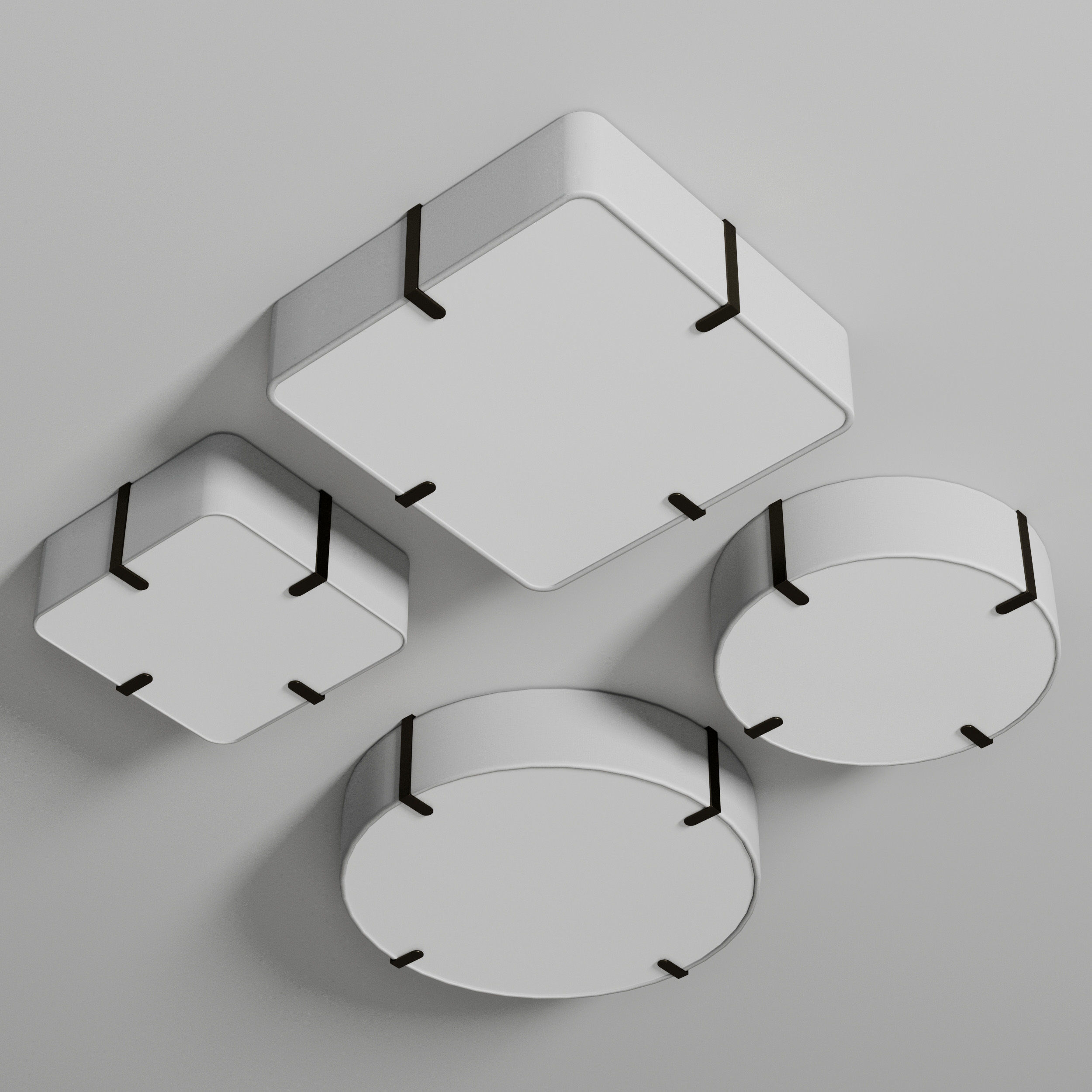 Elba Square - Elba Round ceiling light Low-poly 3D model_1