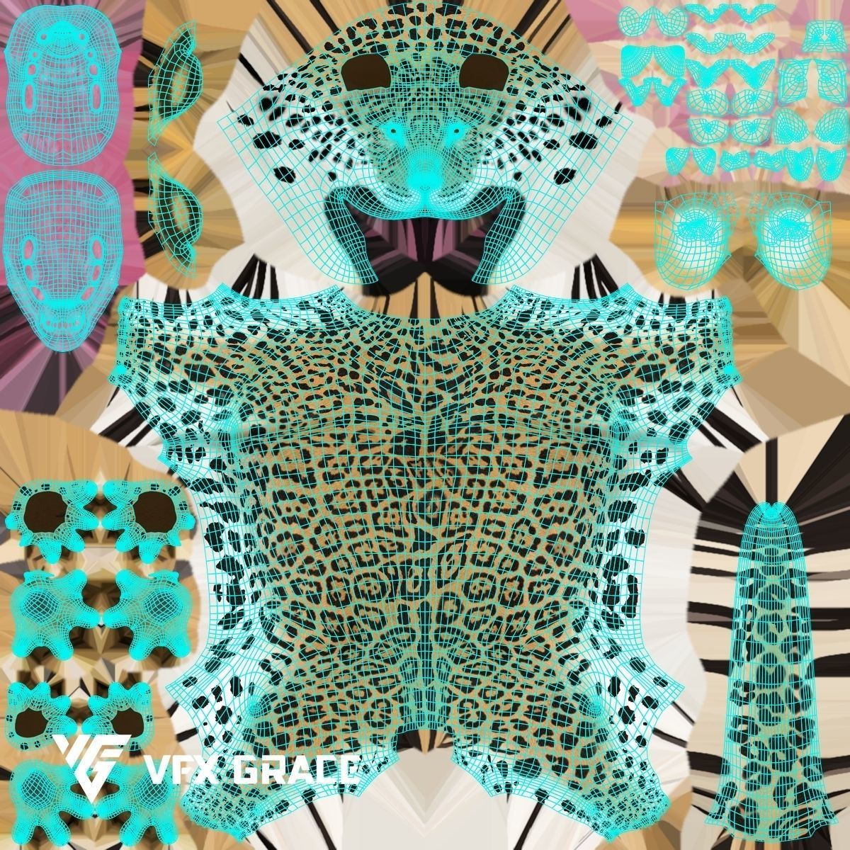 Jaguar-Panthera Onca- Animated   VFX Grace 3D model_18