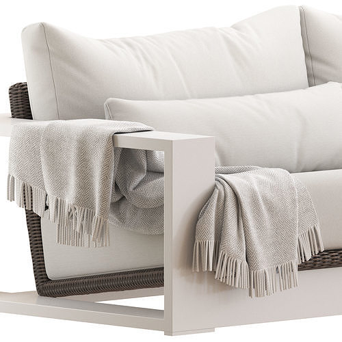 Coco Republic Cuba Outdoor Sofa 3D model 2