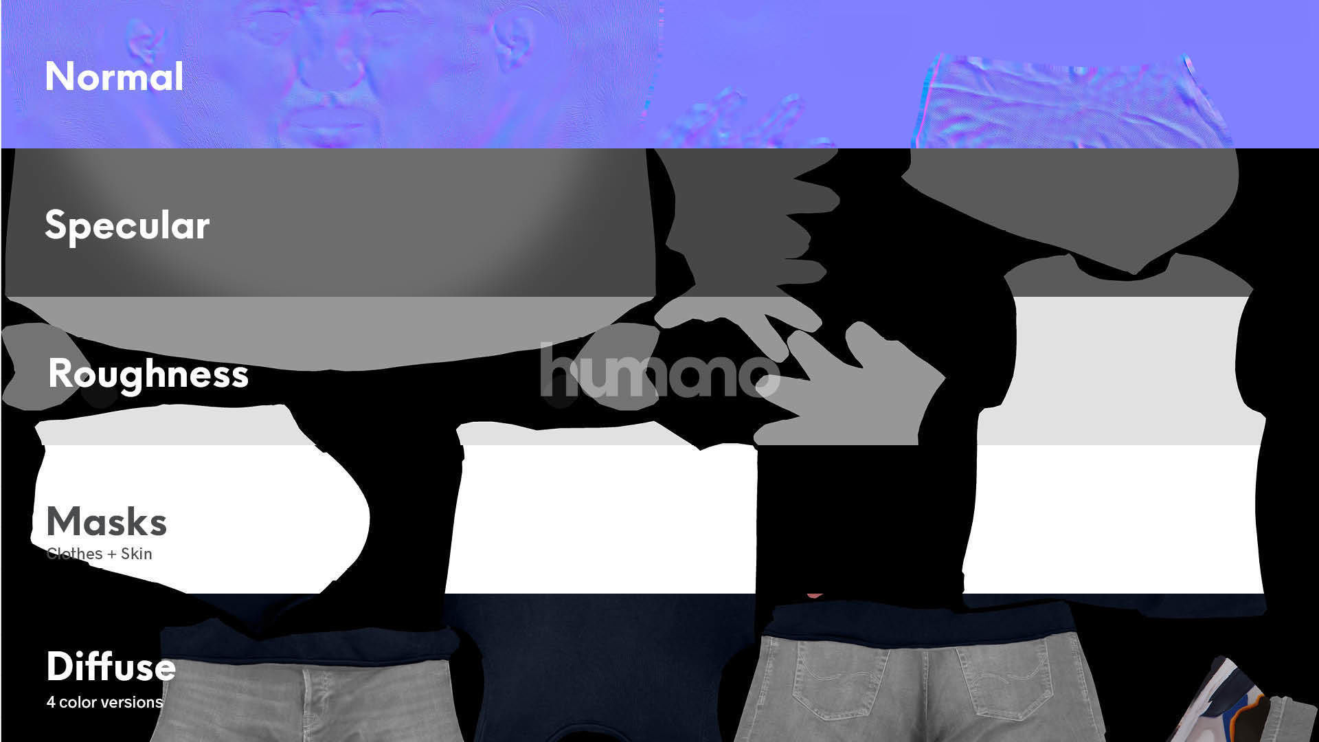 Rigged casual man - sweter and trousers - 056-2632 3D model_7