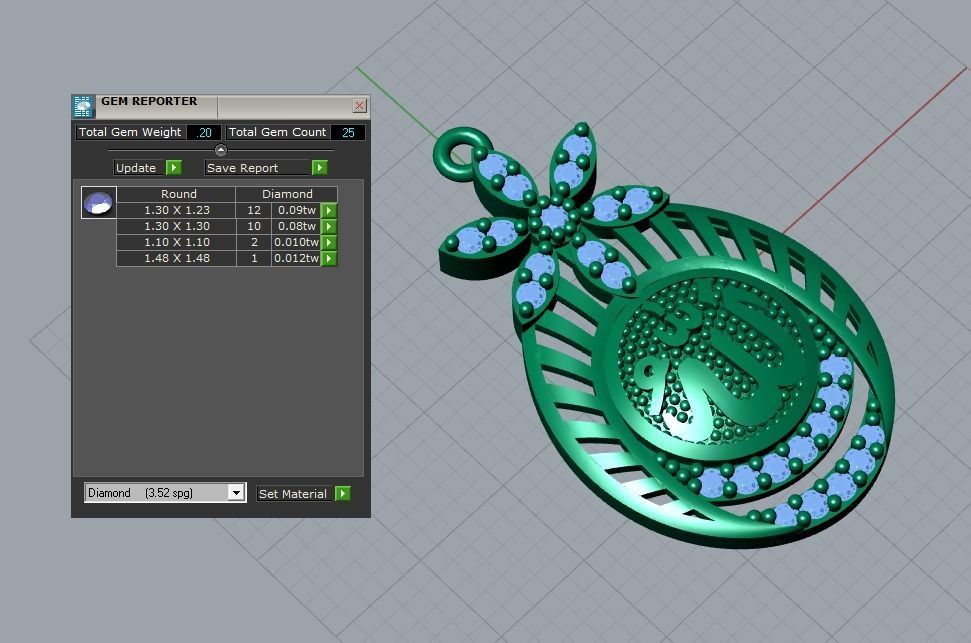 allah pendant 3D print model_6
