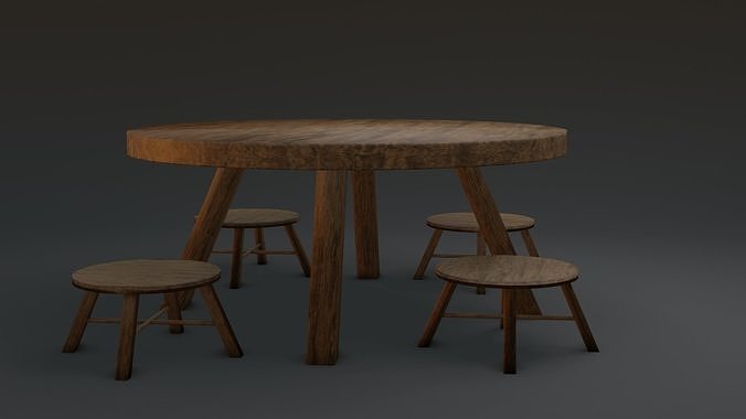 3D Round Table Game Ready Free low-poly 3D model