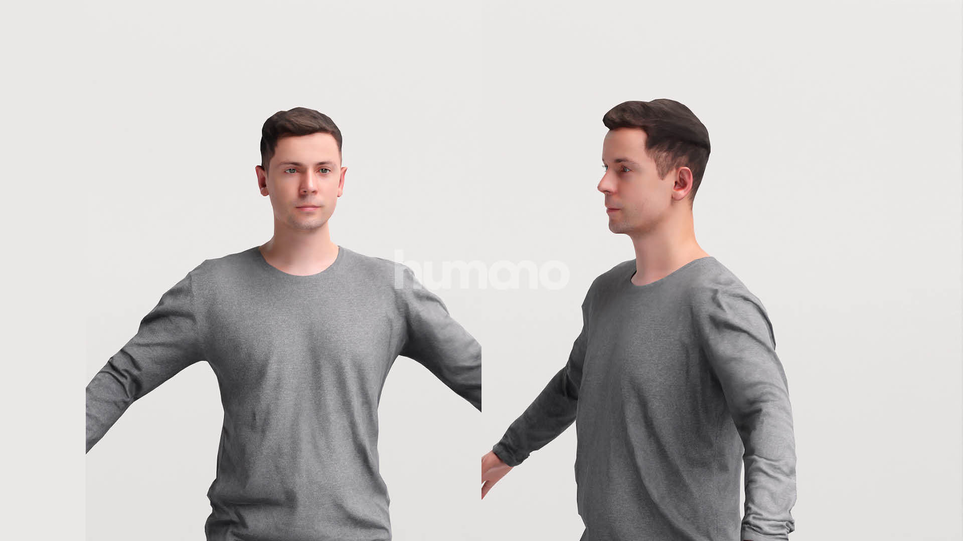 Rigged casual man - sweter and trousers - 053-2187 3D model_3