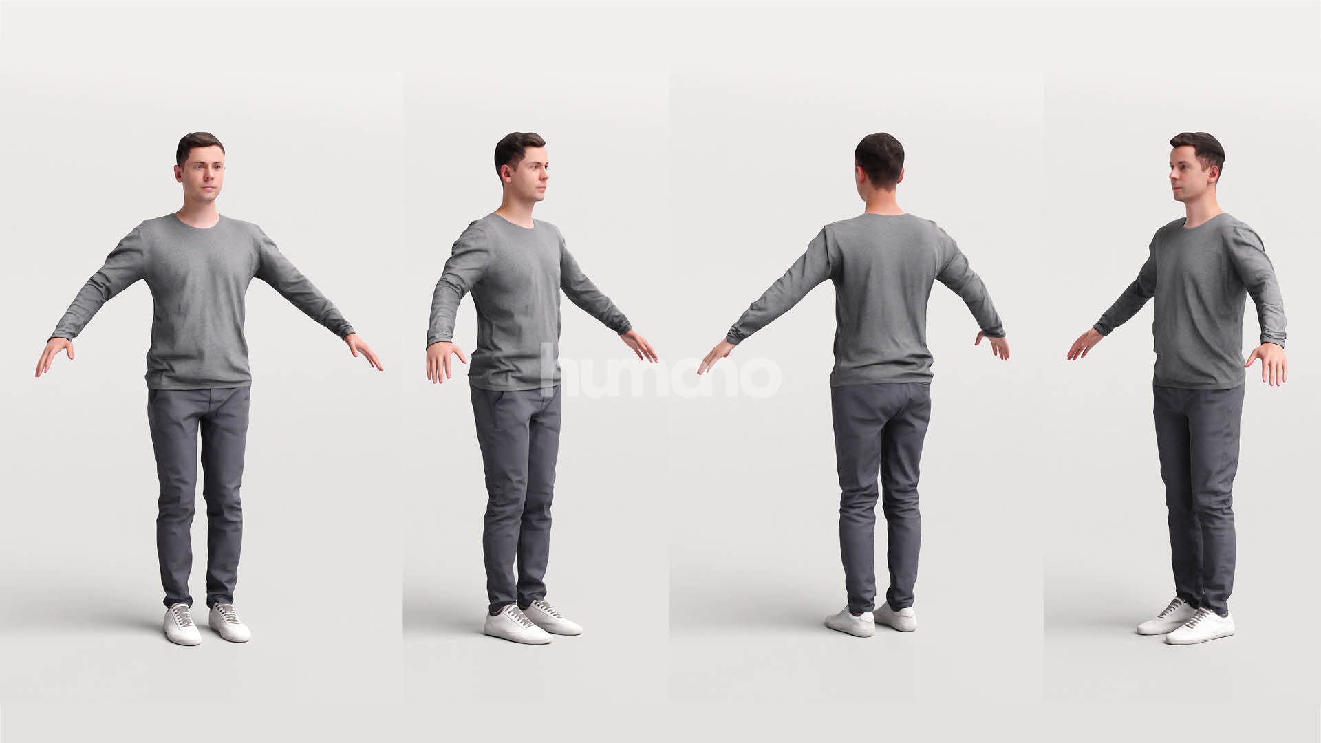 Rigged casual man - sweter and trousers - 053-2187 3D model_2